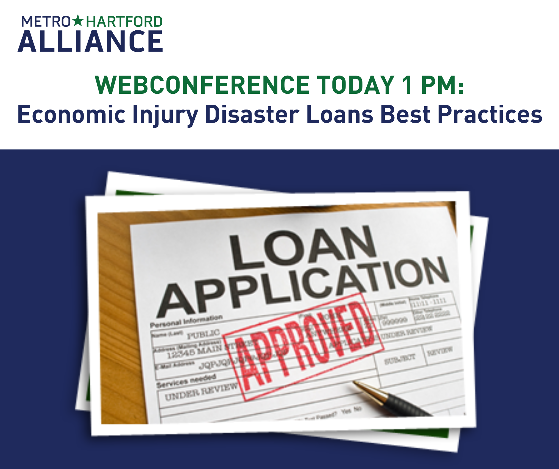 Join the Webconference Economic Injury Disaster Loans Best Practices