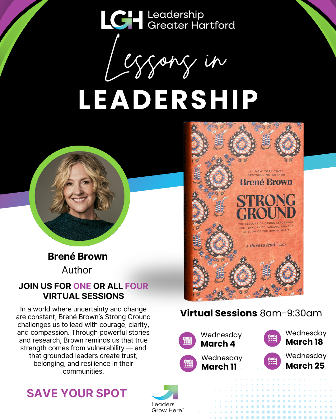 Leadership Greater Hartford Presents 2026 “Lessons in Leadership” Virtual Spring Series