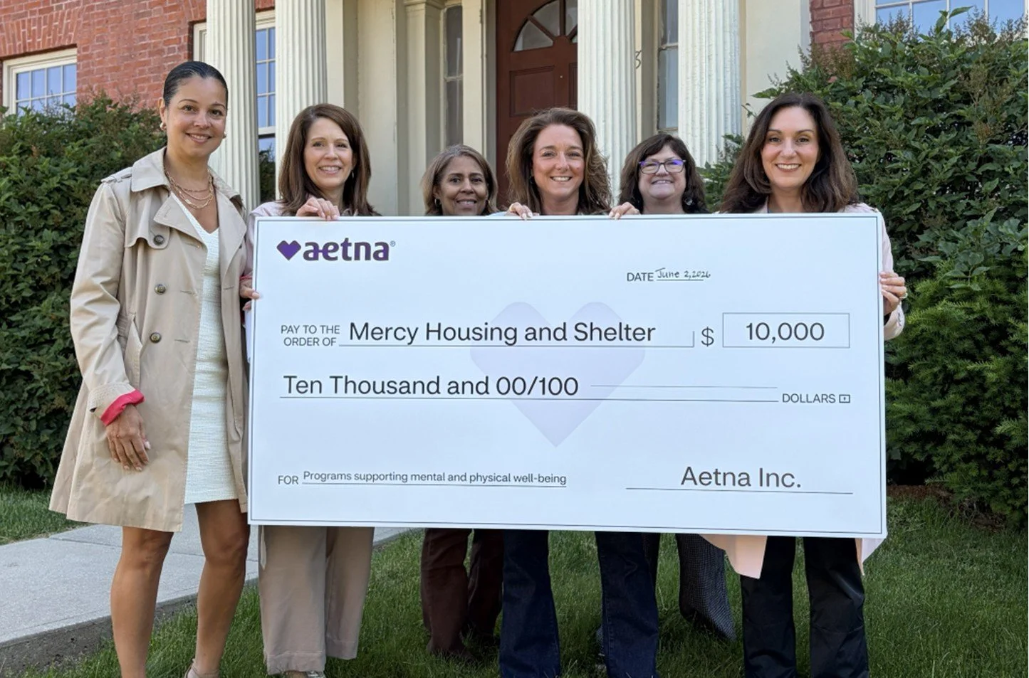 Aetna’s $10,000 Gift Helps Mercy Housing Support People Experiencing Homelessness in Hartford