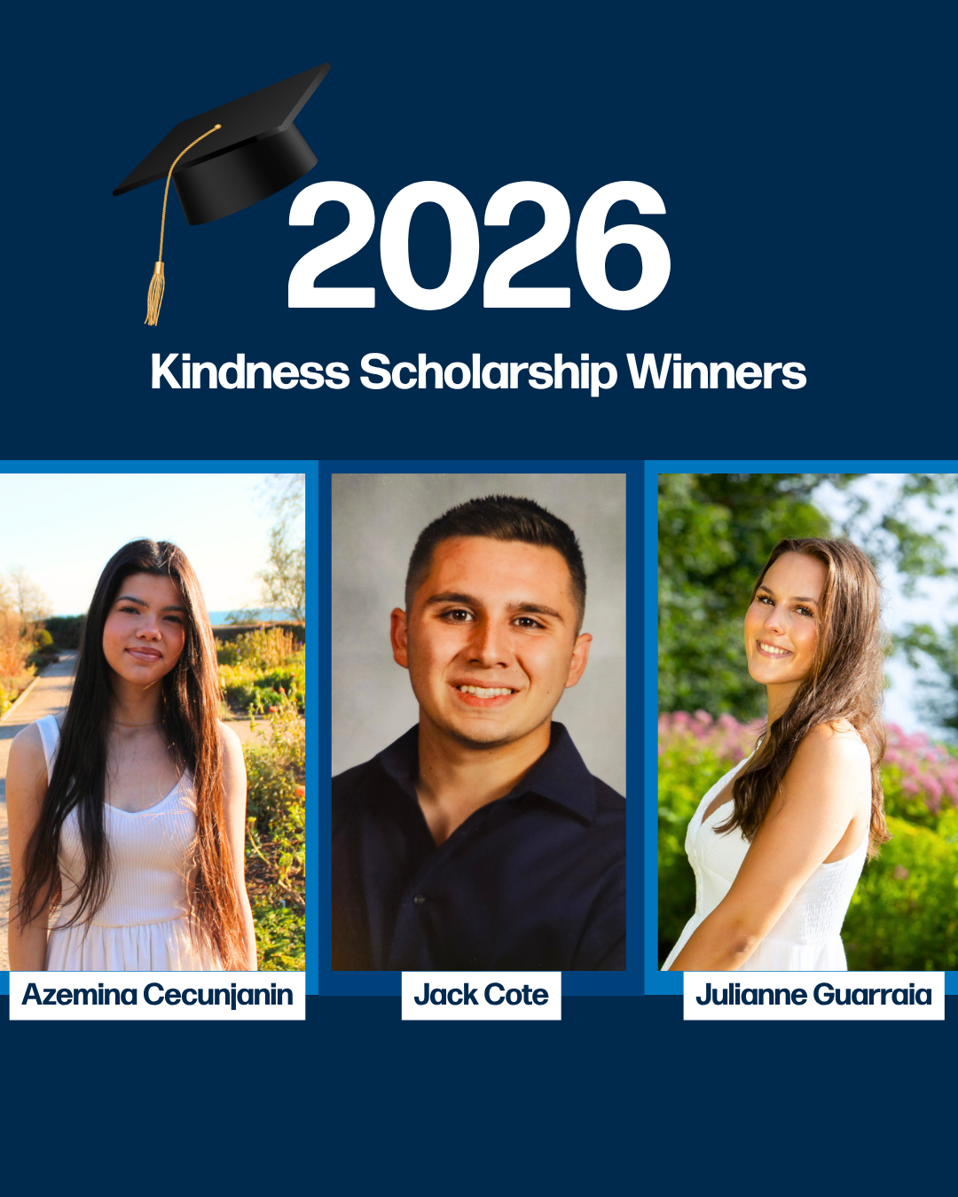 Liberty Bank Awards Kindness Scholarships to Three Recent High School Graduates