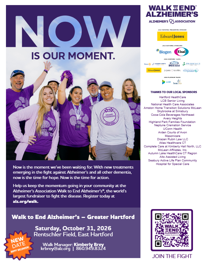 Greater Hartford Community to Gather at Rentschler Field for Walk to End Alzheimer's on October 31