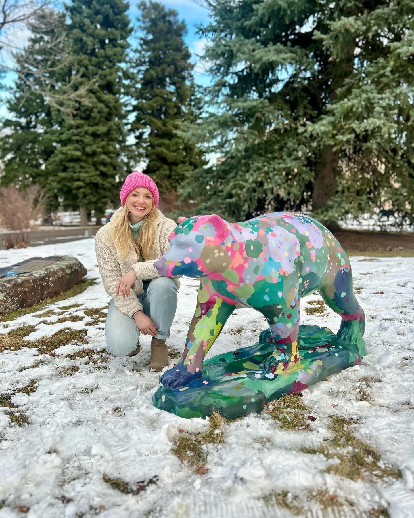 First time painting in 3d! &quot;Wildflower Spirit Bear&quot; - my creation for Colorado Chautaqua's Art in the Park. I was honored to be chosen as one of 15 artists to transform a fiberglass bear into a work of art. The bears are on display now unti