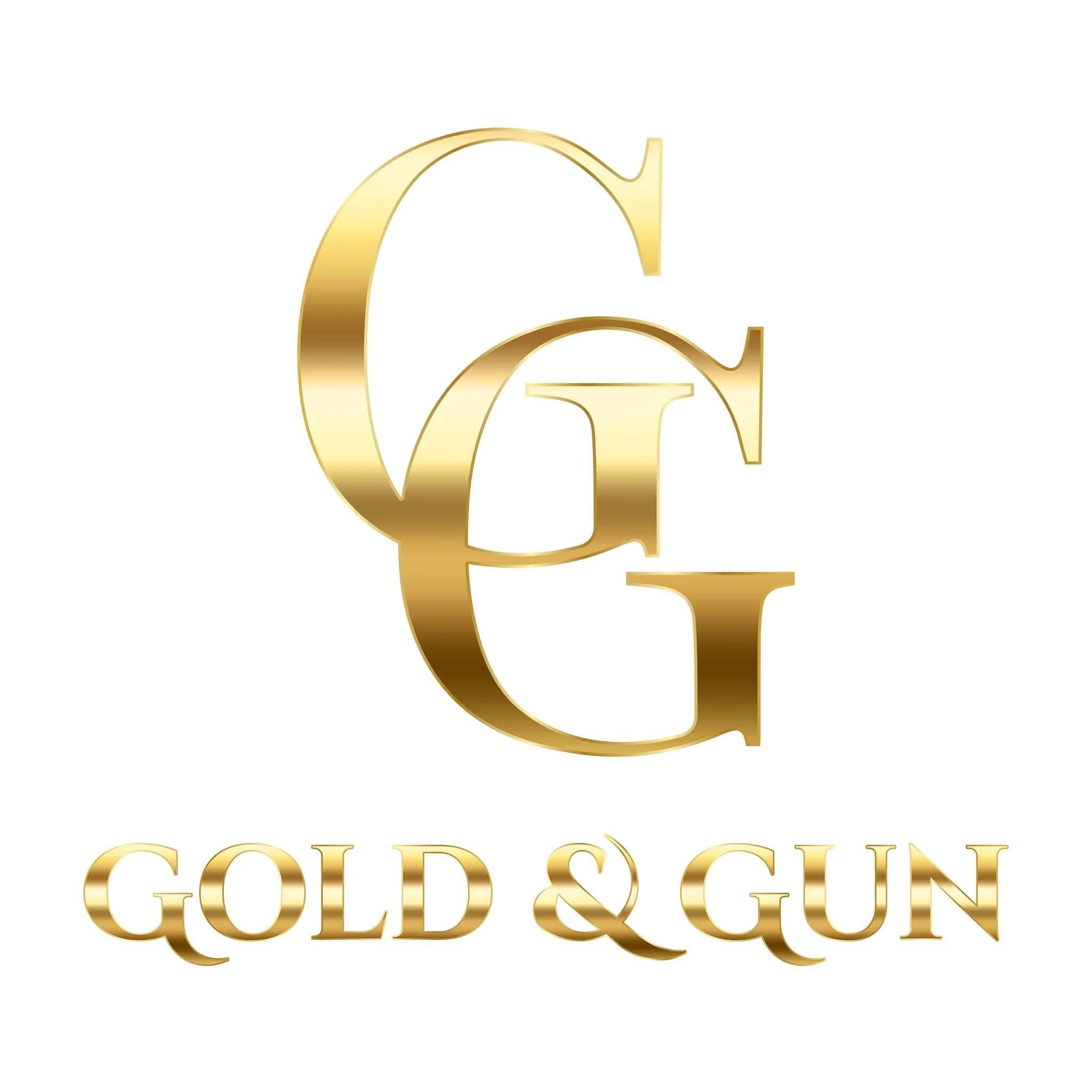 Image showcases the Gold & Gun Pawn Shop logo featured two golden Gs overlapped each other and the words "Gold & Gun" in gold lettering. - Tupelo | MS