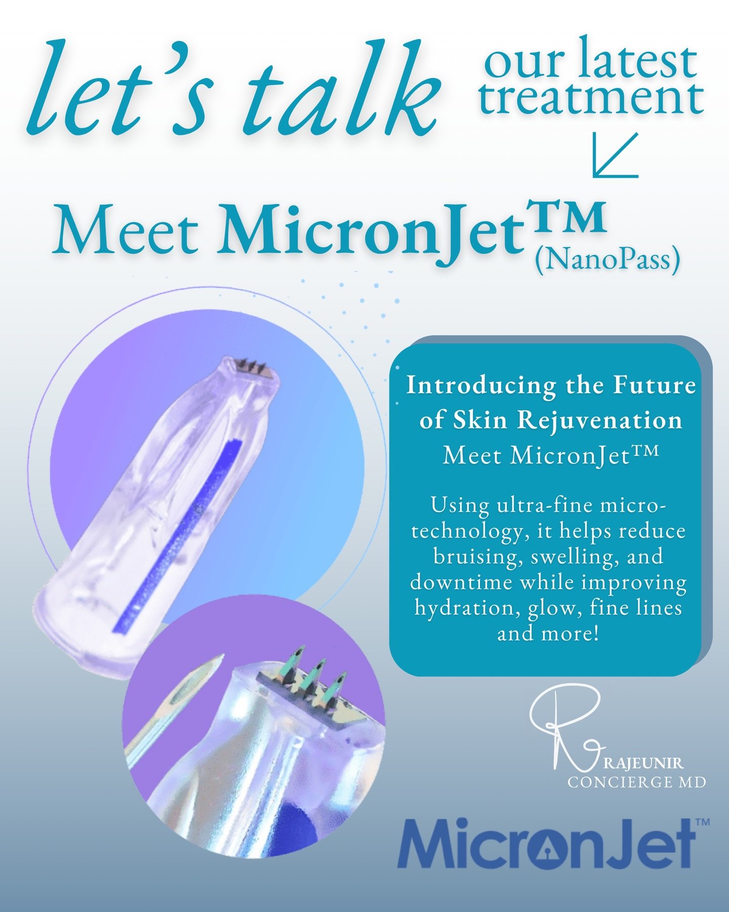 ✨ Something new just arrived at Rajeunir&hellip; and it&rsquo;s changing the way we treat skin.

💙 💉 Meet MicronJet&trade; (NanoPass) &mdash; next-generation precision technology designed to deliver injectables more accurately, more comfortably, an