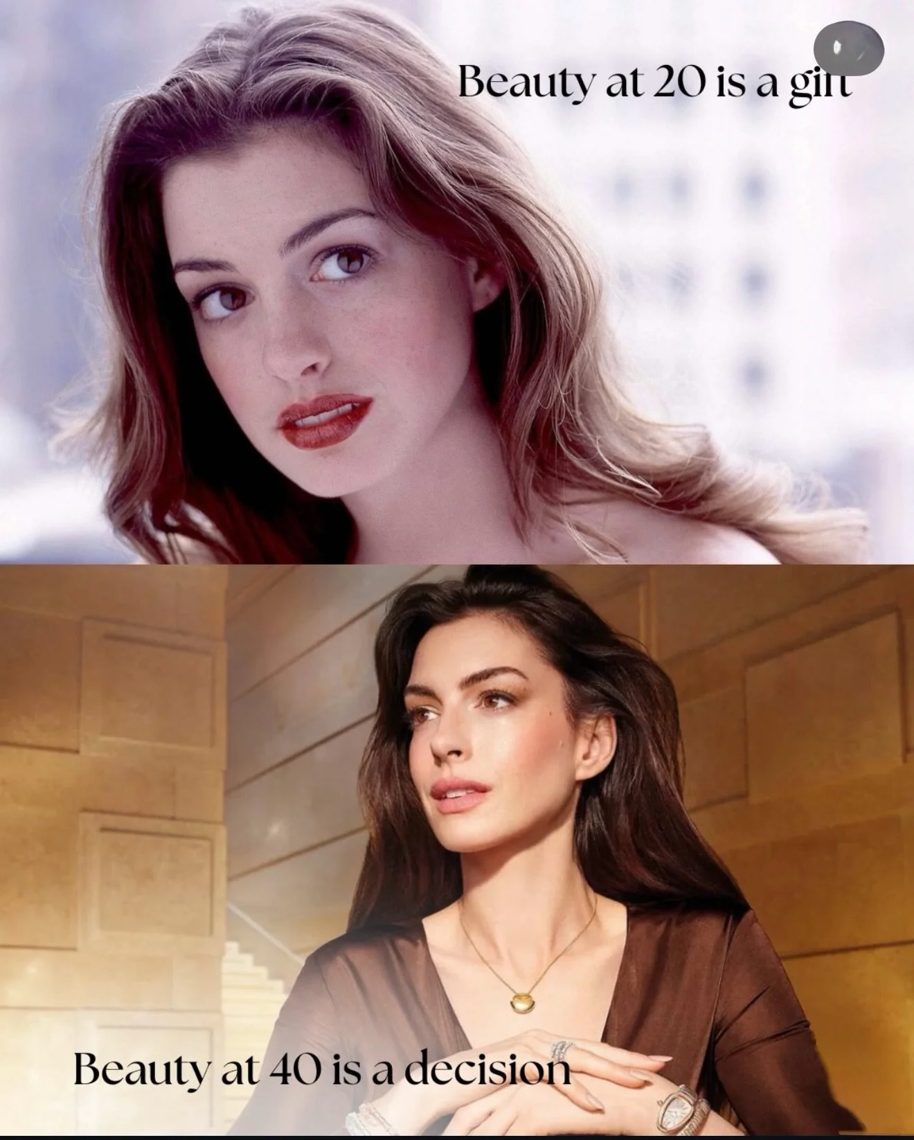 At 20, beauty is effortless-it&rsquo;s in your youth, your glow, your spontaneity 
At 40, beauty is intentional-it&rsquo;s in your discipline,your self-care, your choices 👌👌