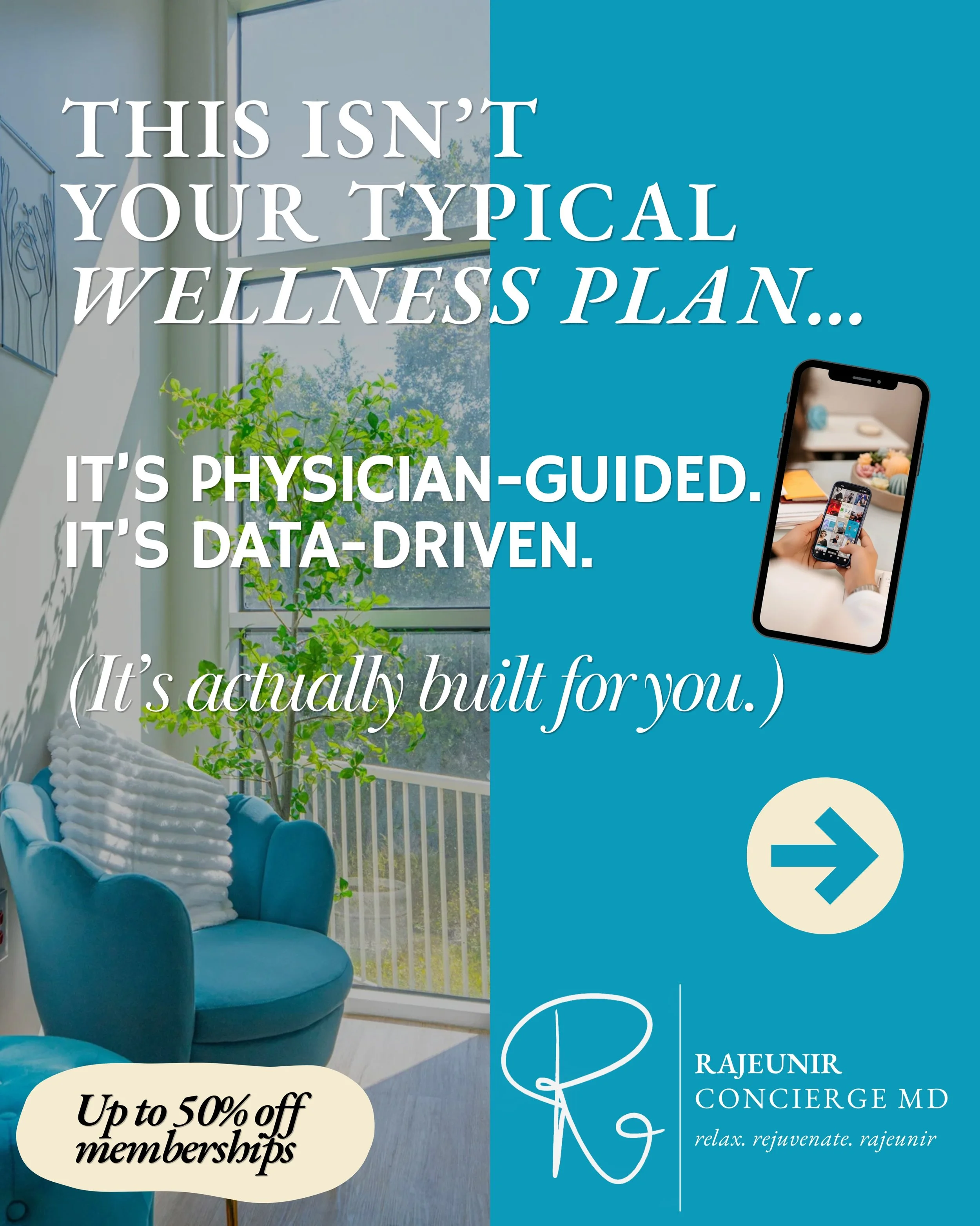 Wellness shouldn&rsquo;t feel confusing, overwhelming, or one-size-fits-all.

At Rajeunir, our physician-guided wellness programs are designed to support your body, your goals, and your lifestyle&mdash;with real strategy behind every step.

From medi