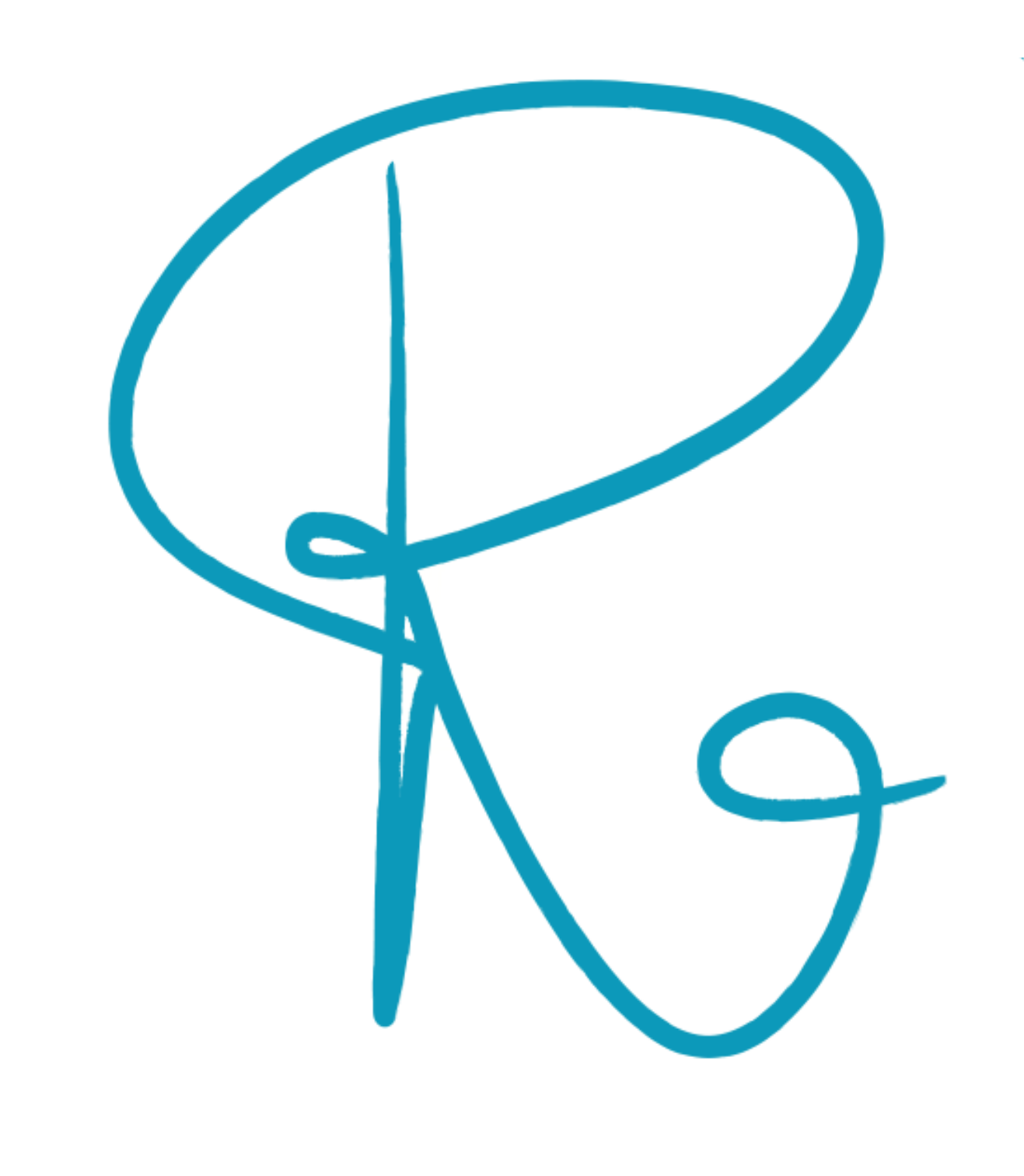 Blue wire sculpture of a 3D tendril or spiral with curving loops and gentle twists.