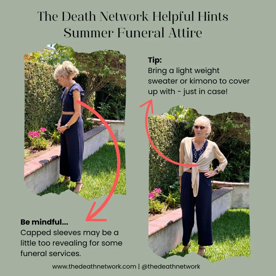 Women's funeral attire Do & Dont for summer funerals - are capped sleeves ok to wear?