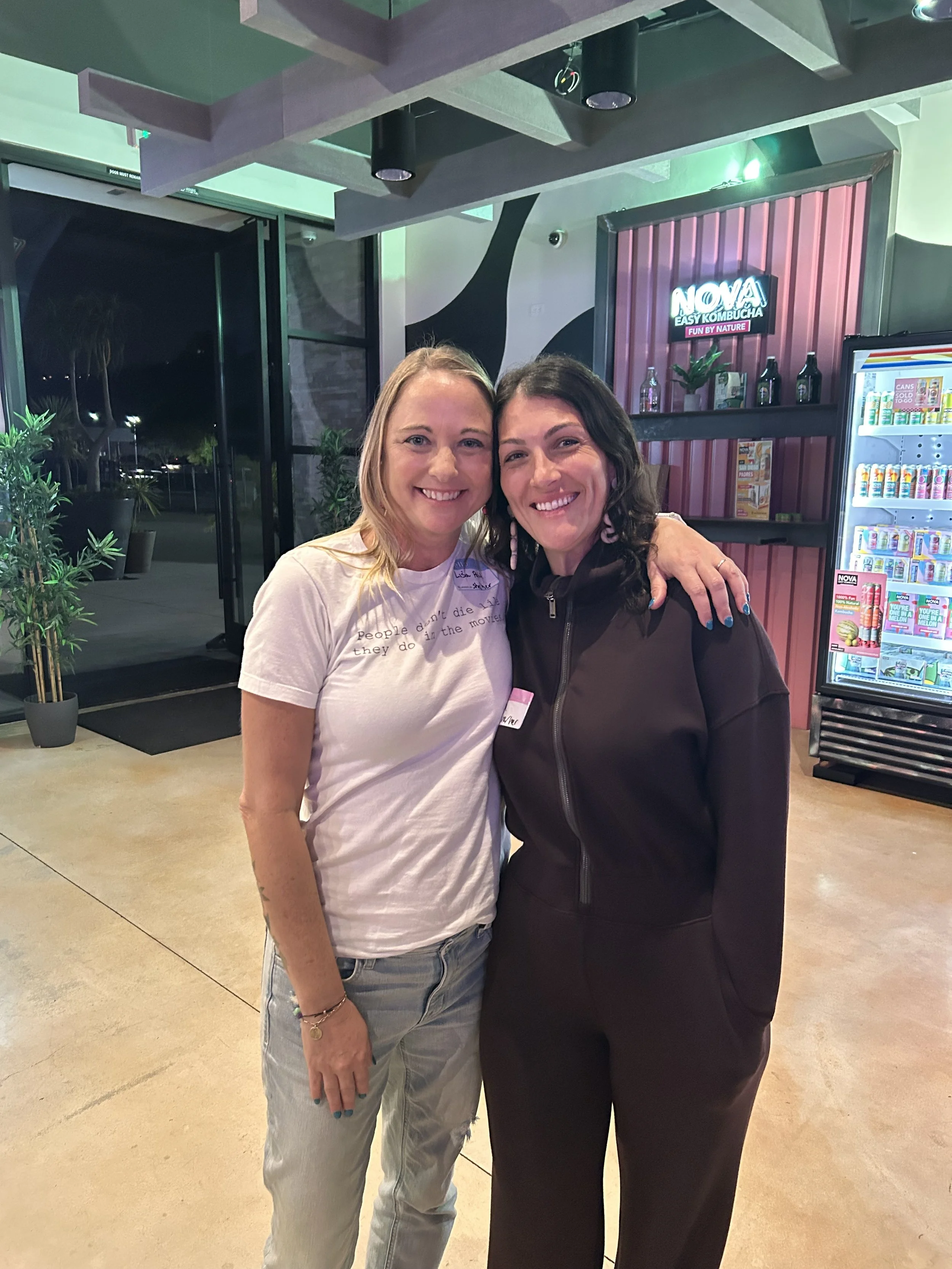The Death Deck Lisa Pahl and death doula Sara Thress mingle at Death over Drafts San Diego