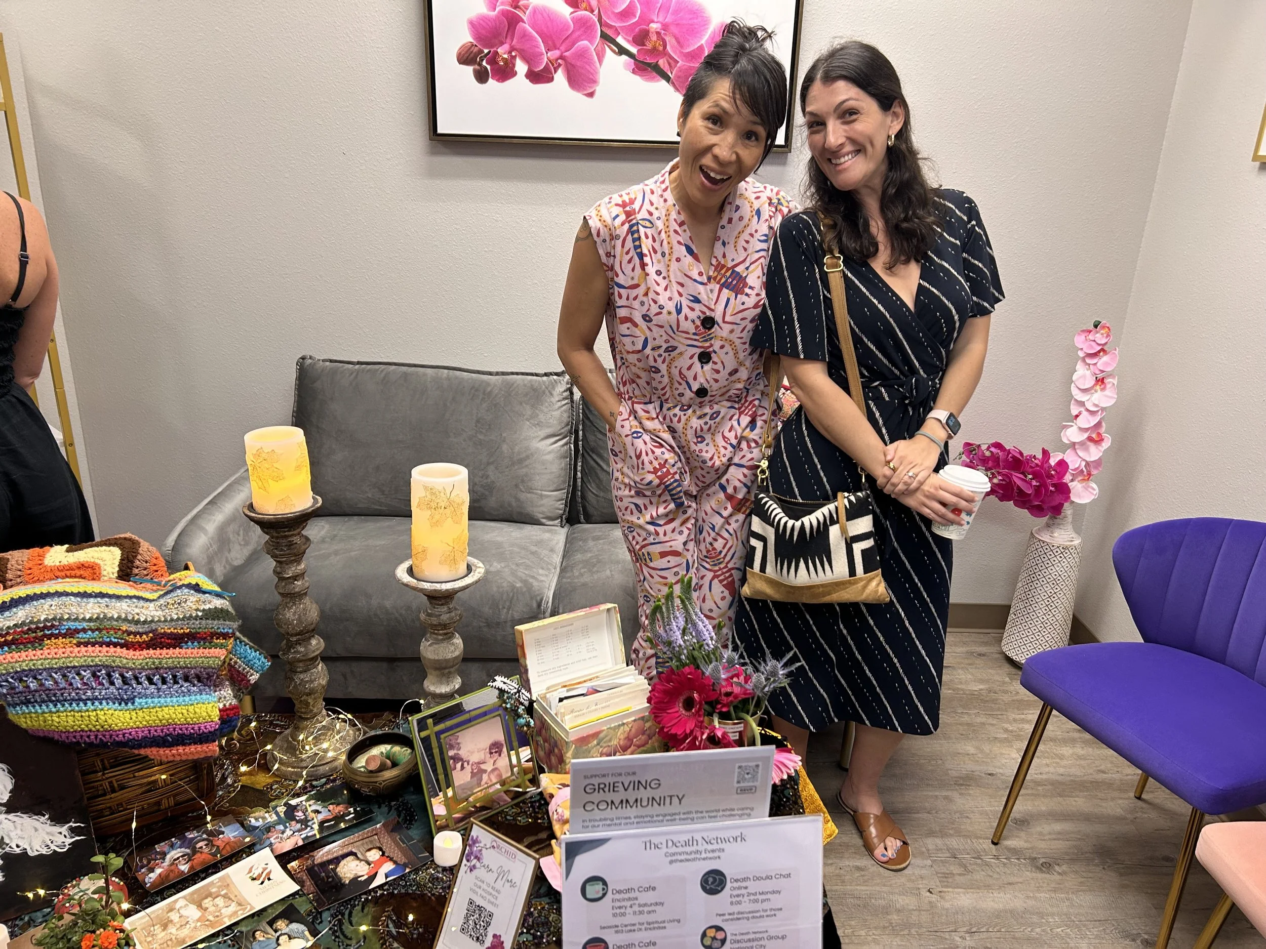 Selena Jong and Sara Grace Thress showcase vigil offerings with The Death Network and Orchid Cremations 