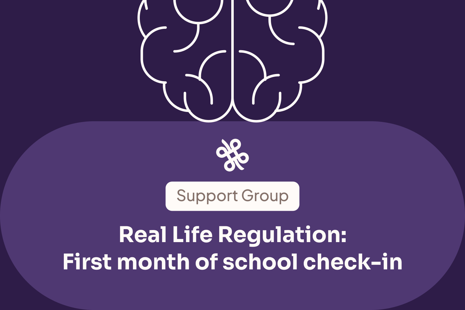 [Support Group] Real Life Regulation: First month of school check-in