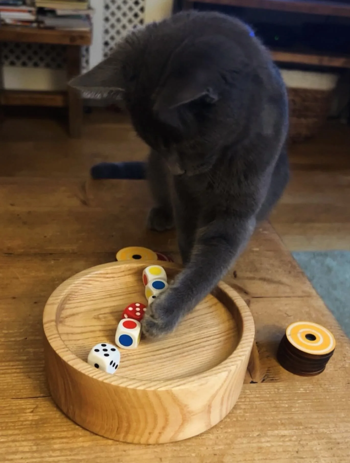 Still a few of these super cool dice bowls available on the website. Hand turned from beautiful reclaimed wood each one is unique. They make a perfect focus for any dice game you may be playing with friends, family or cats 🐈&zwj;⬛ 🎲🎲🎲 #dice #dice