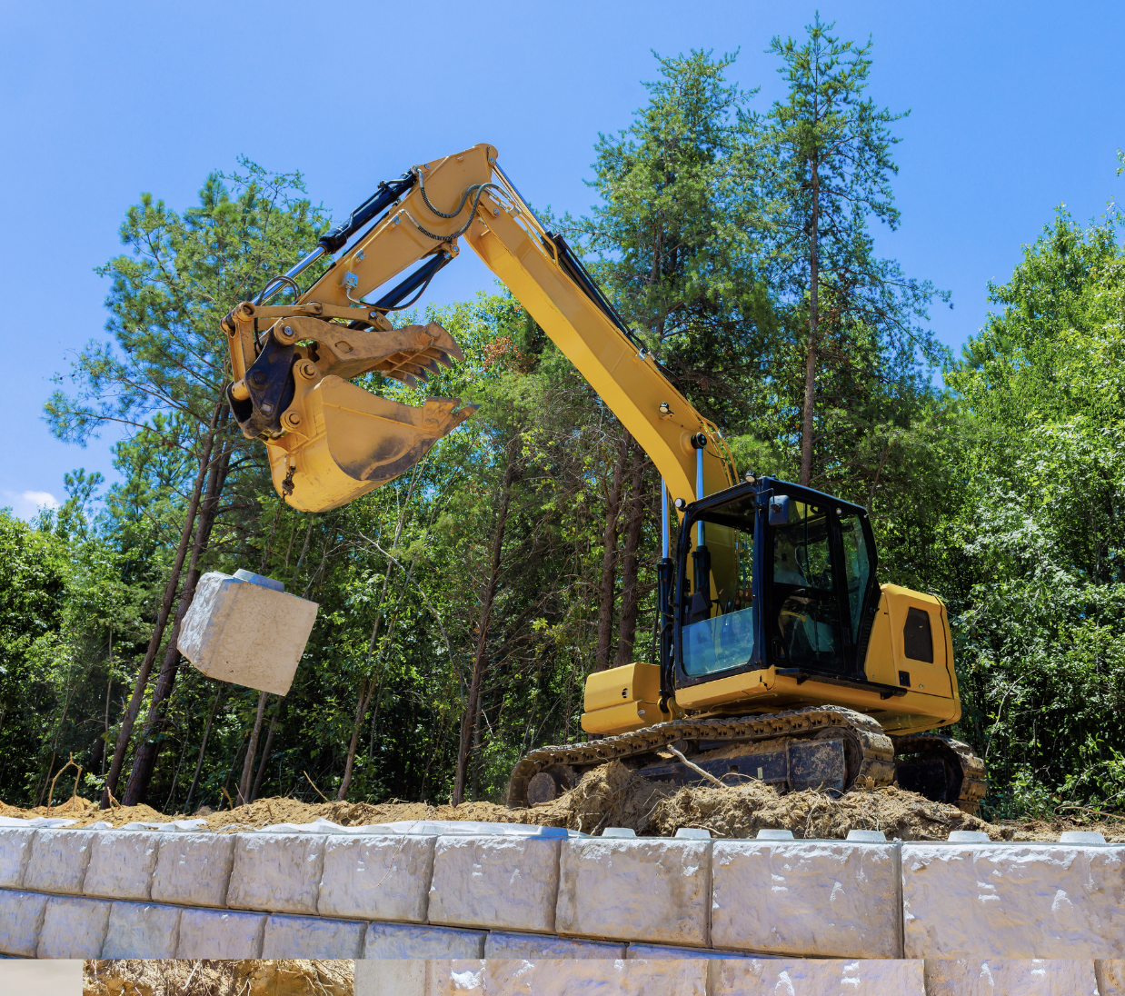 Concrete block retaining wall project in Wasatch County Utah