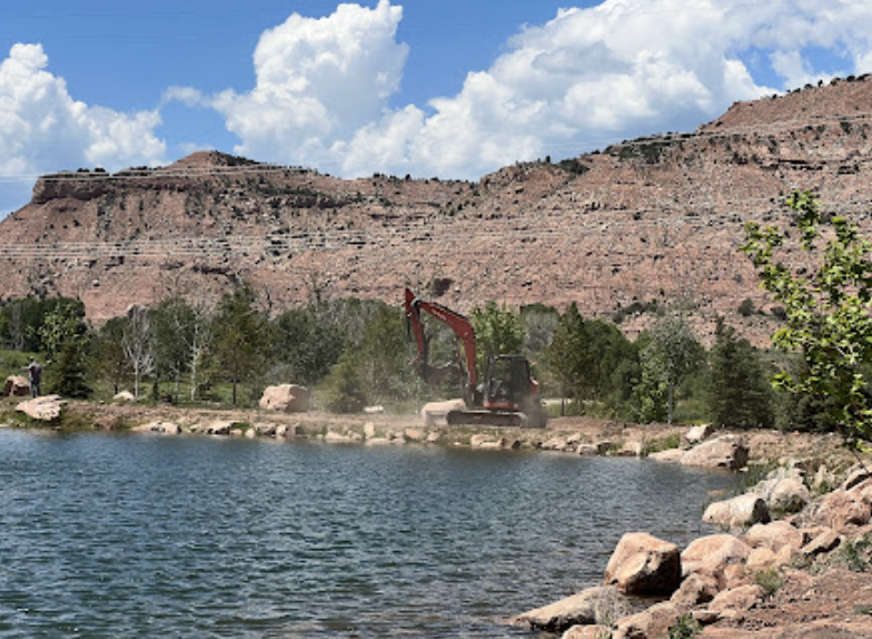 Sierra Excavations equipment performing excavation work for water features Utah