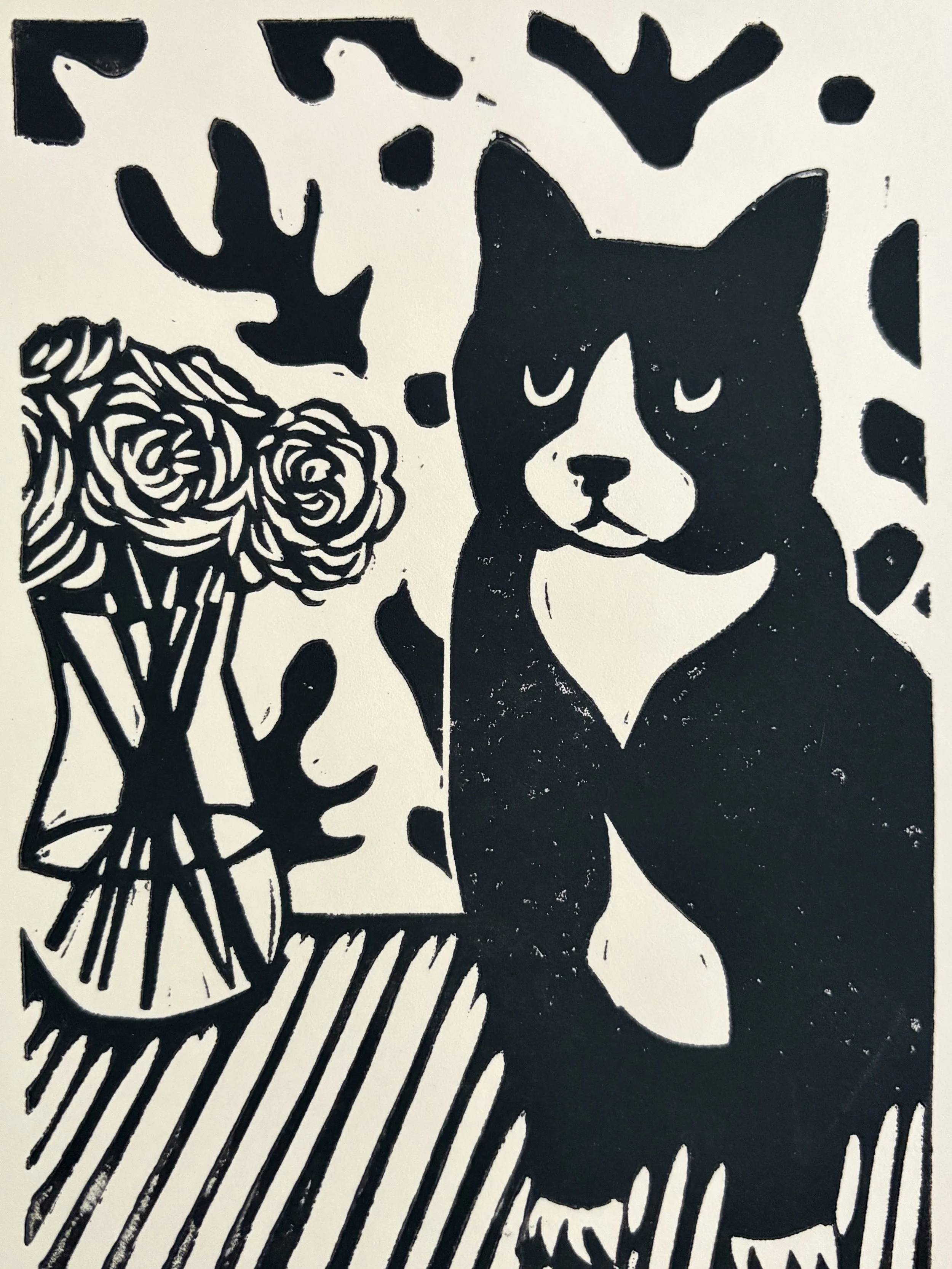 "Tuxedo with Flowers" Blockprint