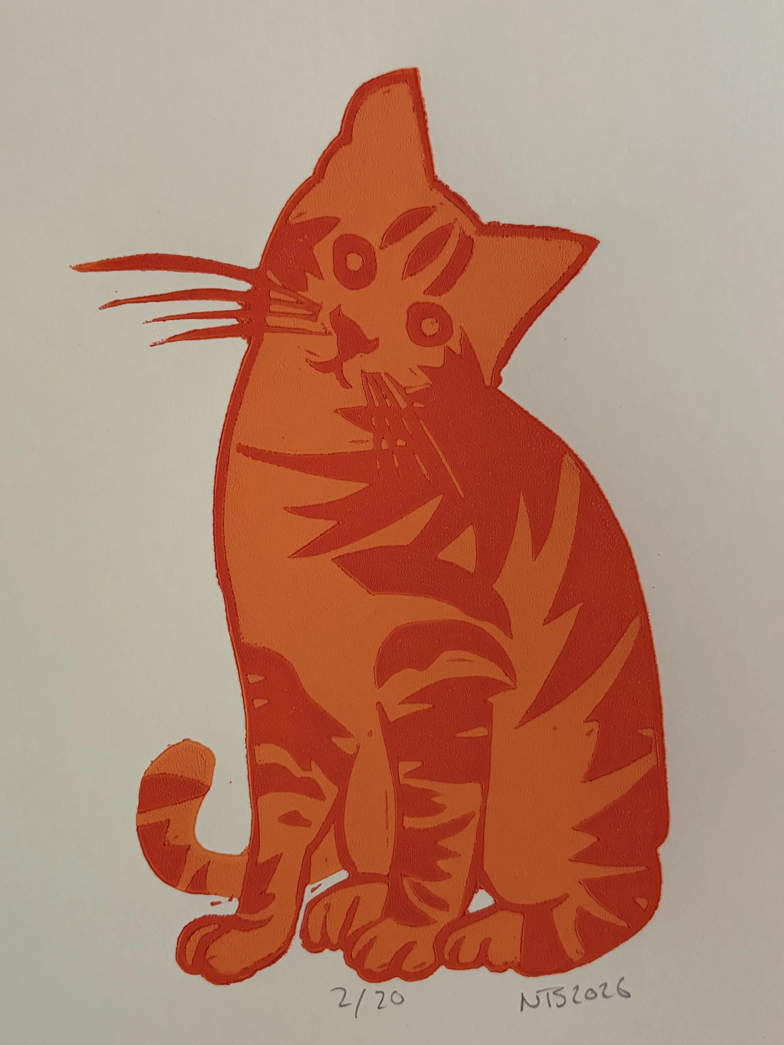 "Orange Cat" Blockprint