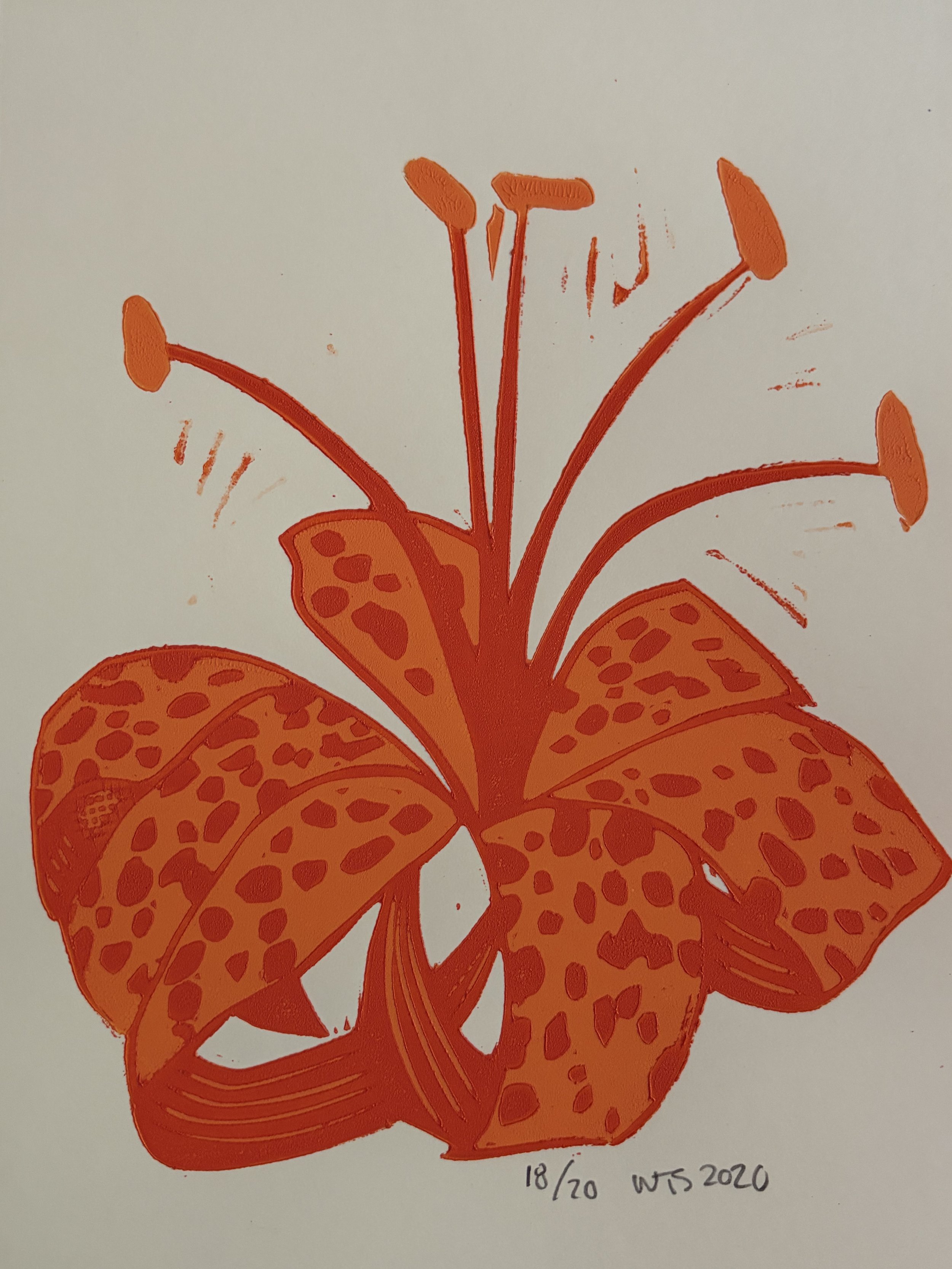 "Tiger Lily Bloom" Blockprint