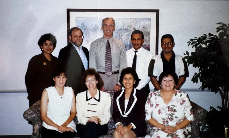 Group portrait of nine chapter volunteers and staff