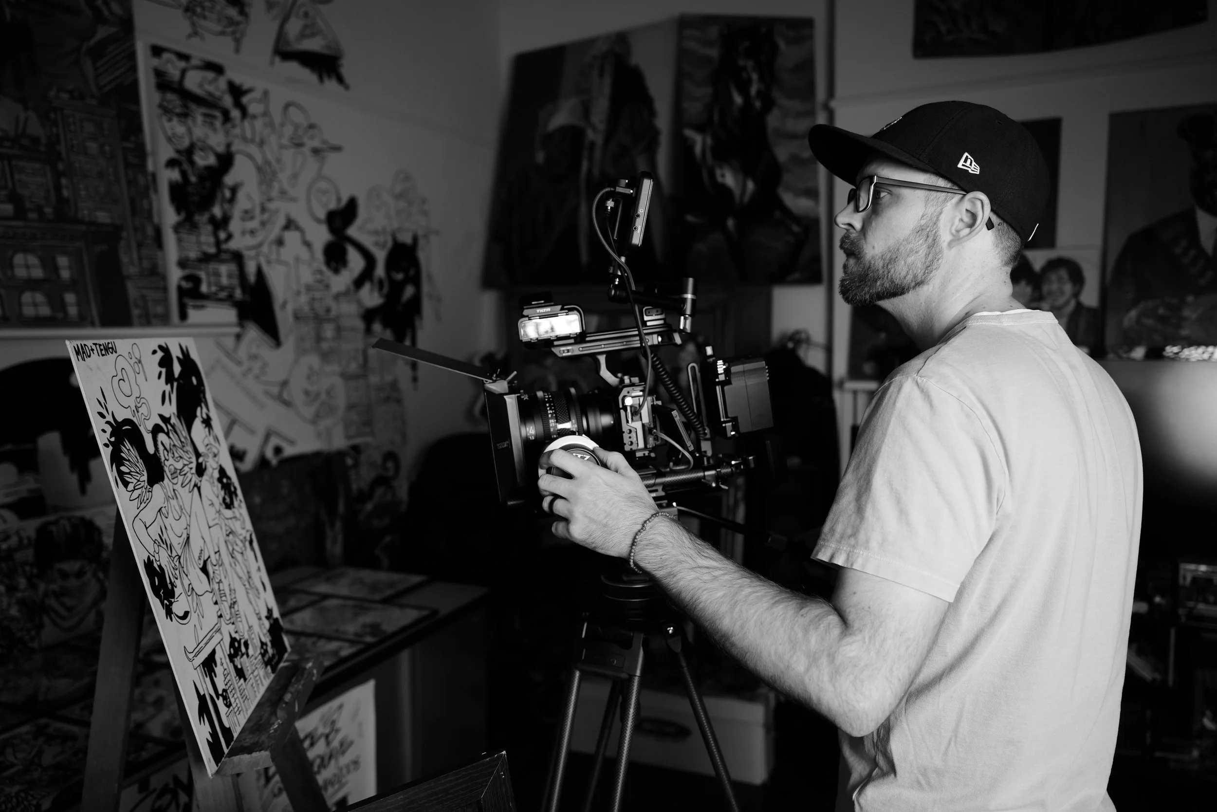 Our Director of Photography and editor, Matt Webb, shooting during a comic book documentary production, Lexington Kentucky