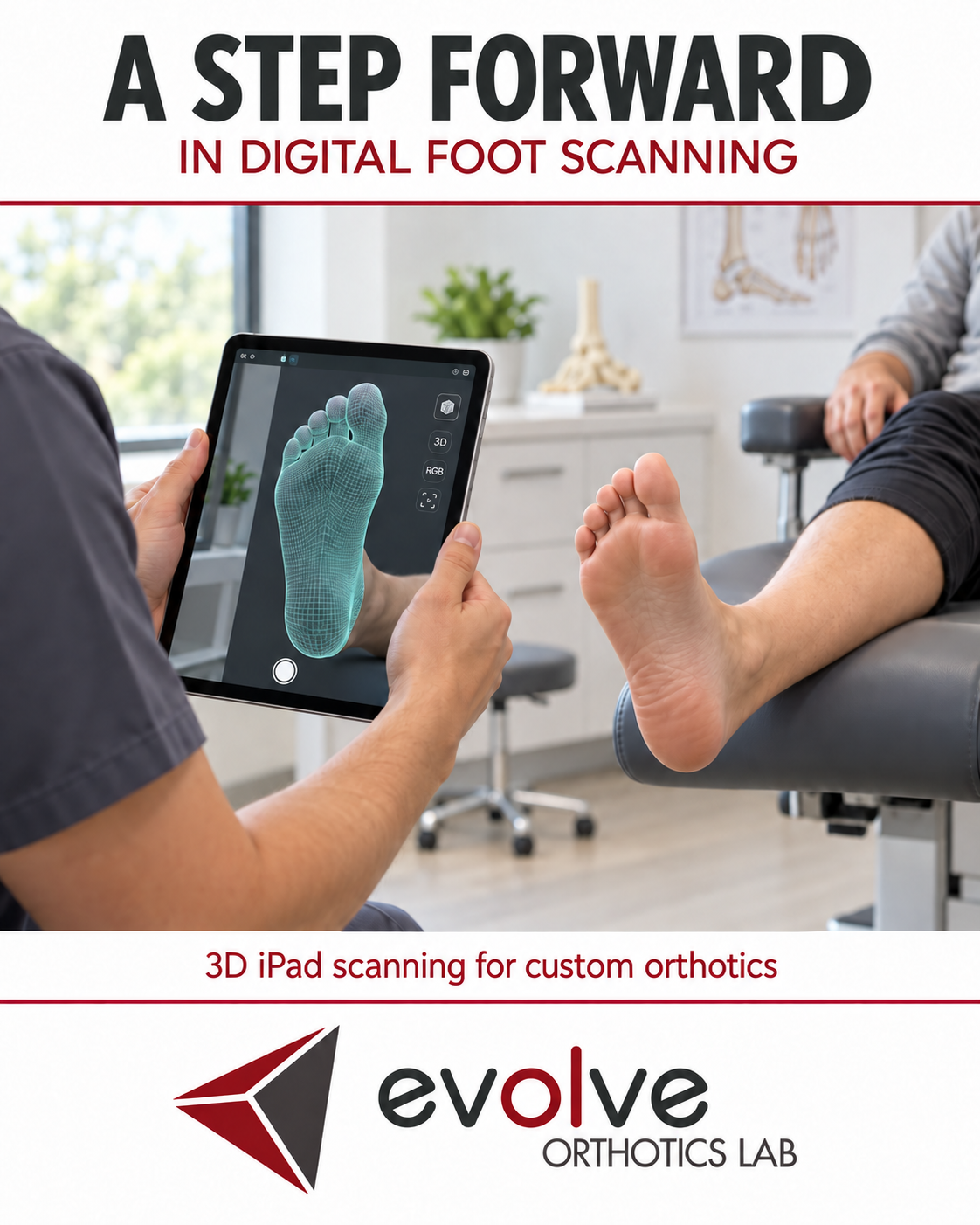 3D digital foot scan for custom orthotics at 416 Physio in Etobicoke