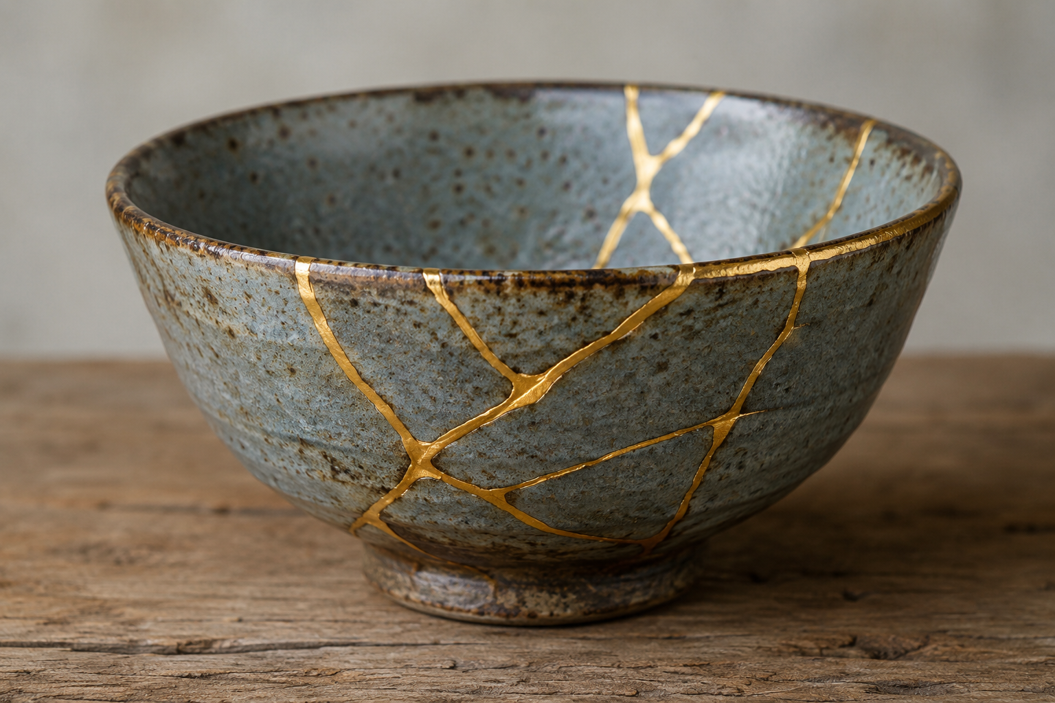 Kintsugi ceramic bowl repaired with gold, symbolizing healing, resilience, and recovery after a sports injury.