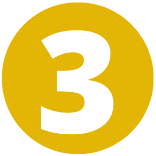Gold circle icon with the number 3 representing step three: The Seamless Start.