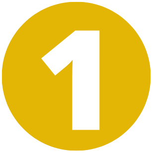 Gold circle icon with the number 1 representing step one of the Ezer VA Group hiring process: The Discovery Call.