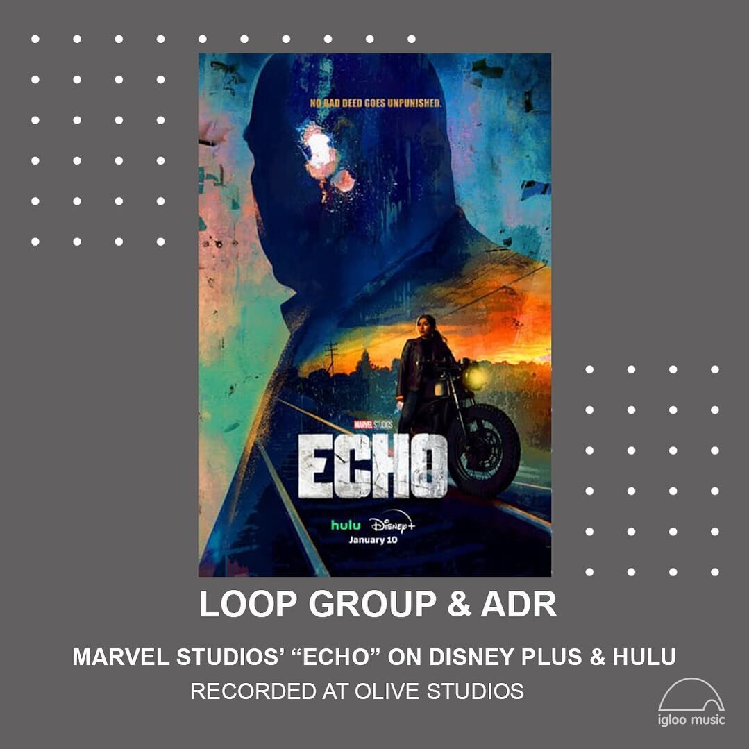 Marvel Studios&rsquo; &ldquo;Echo&rdquo; is released today on Disney Plus and Hulu! @emusic7 recorded both loop group and ADR and was assisted by @_maxiabraham, who were both cranking to get this done right before the strike. Highly recommend checkin