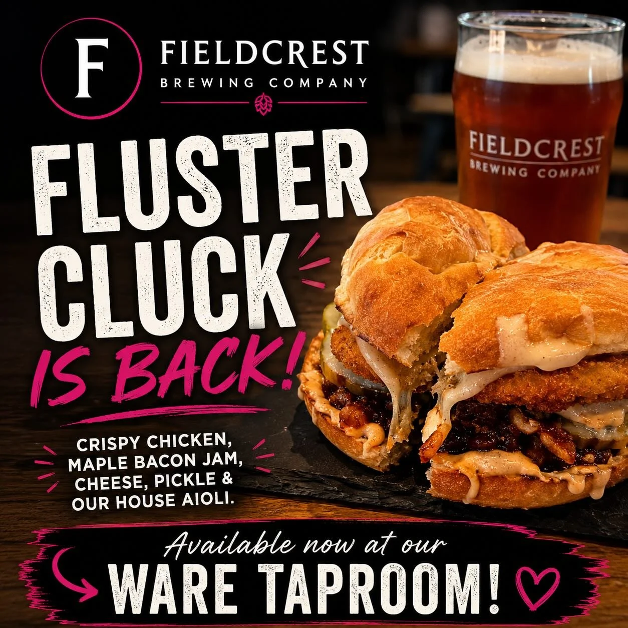 ☀️ Weekend plans? We&rsquo;ve got you covered!
Join us at Fieldcrest Brewing all weekend long for locally crafted beer, great company, and plenty of ways to relax.
🍻 Wilbraham Taproom
Saturday: 1:00 PM &ndash; 9:00 PM
Sunday: 2:00 PM &ndash; 8:00 PM