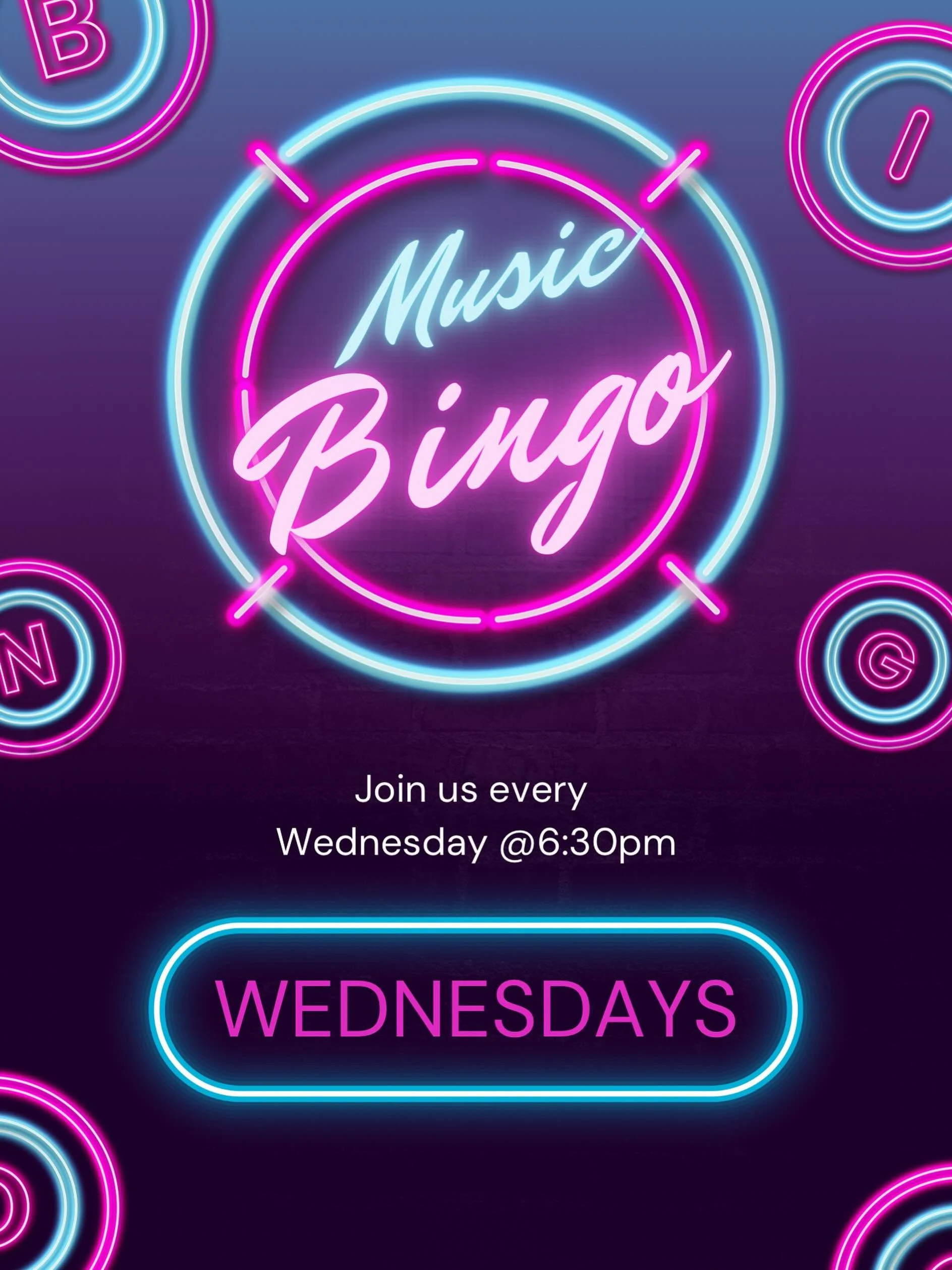 Music Bingo Wednesday @6:30