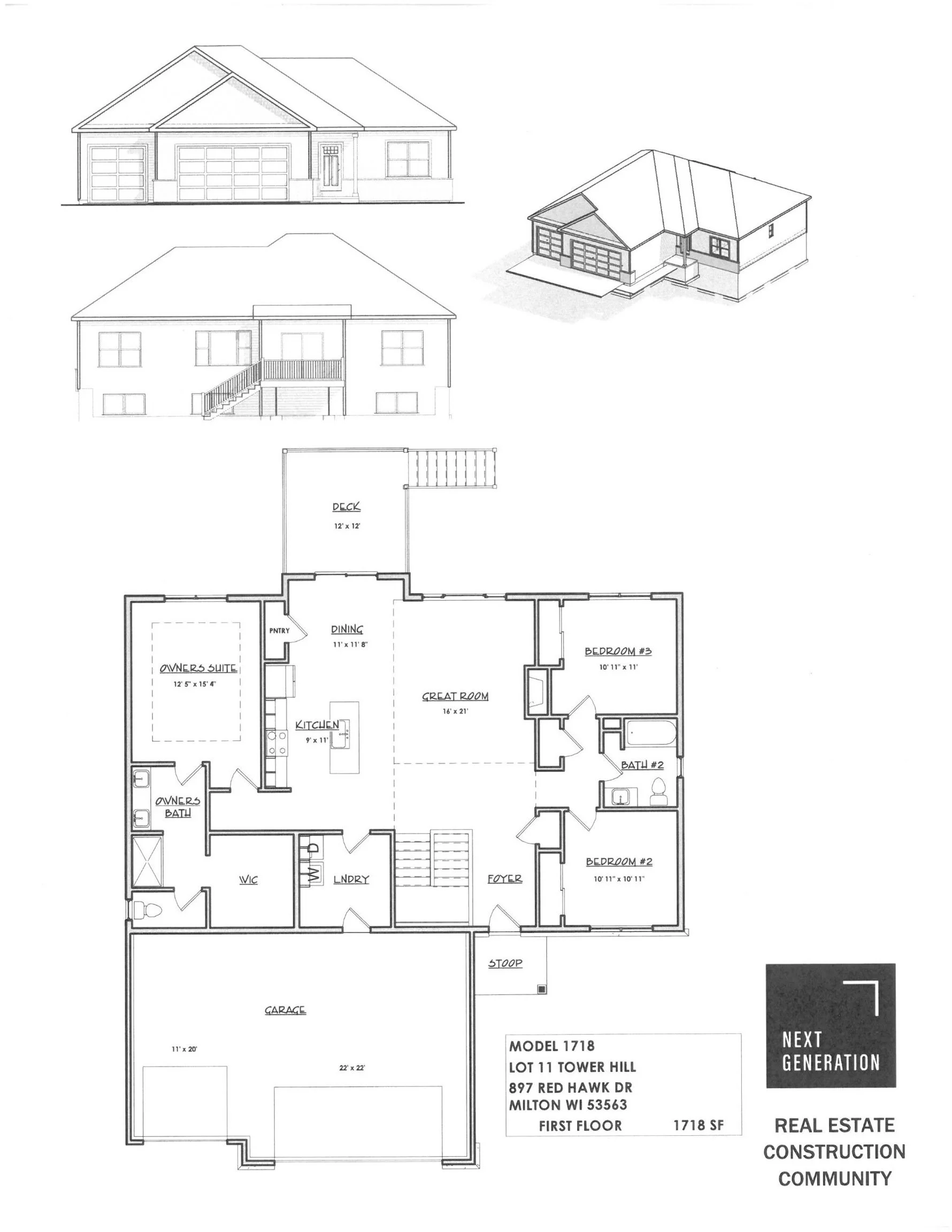 new construction home for sale Tower Hill Estates subdivision Milton WI