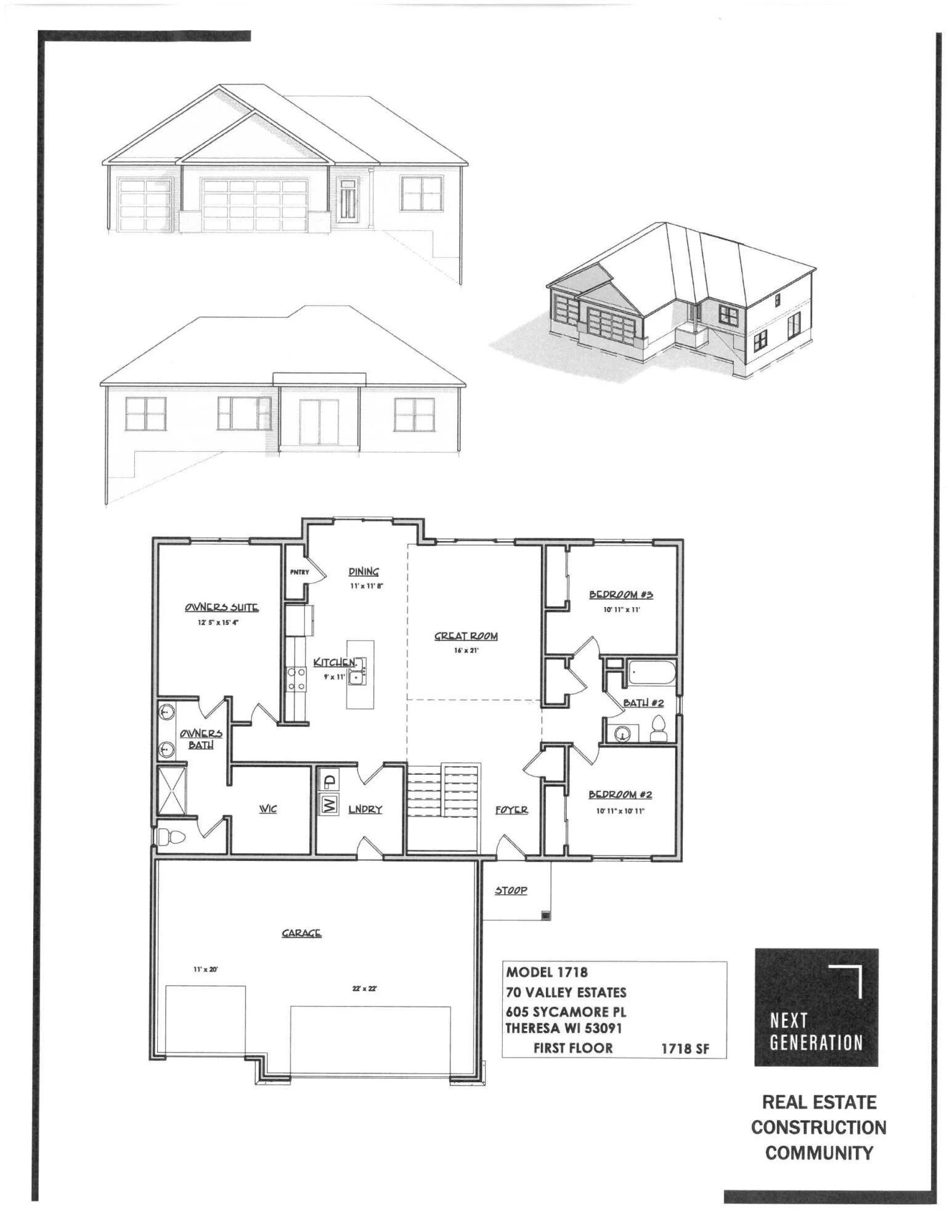 new construction home for sale Valley Estates subdivision Theresa WI