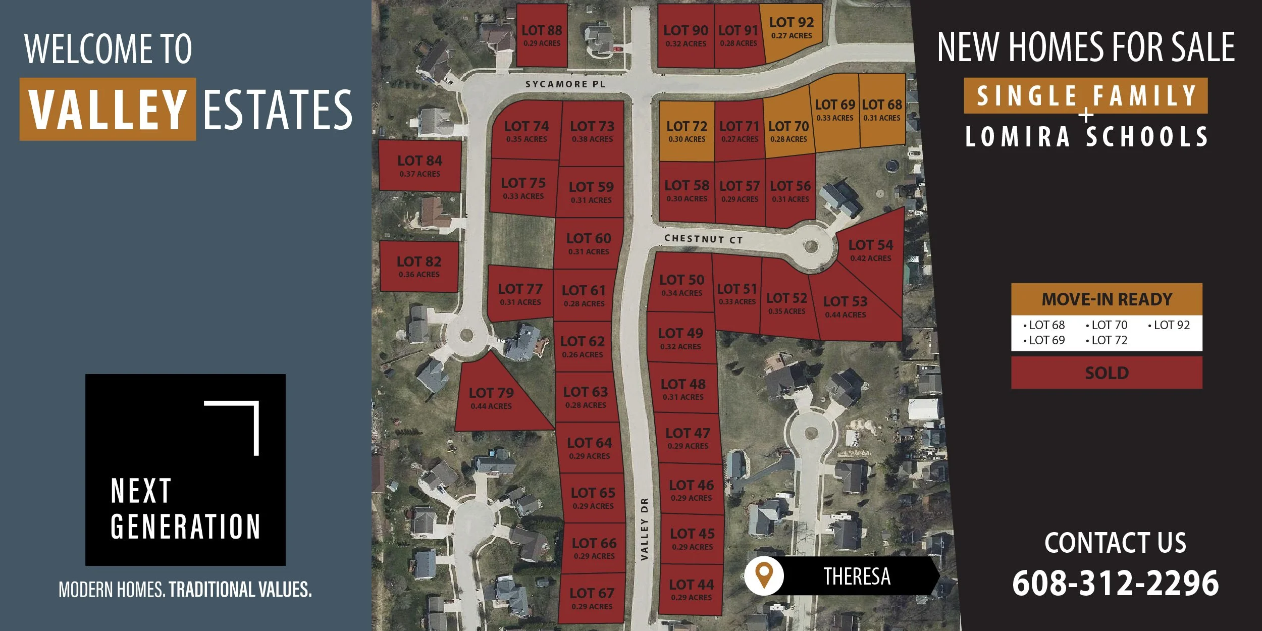 New construction homes for sale Valley Estates subdivision Theresa WI