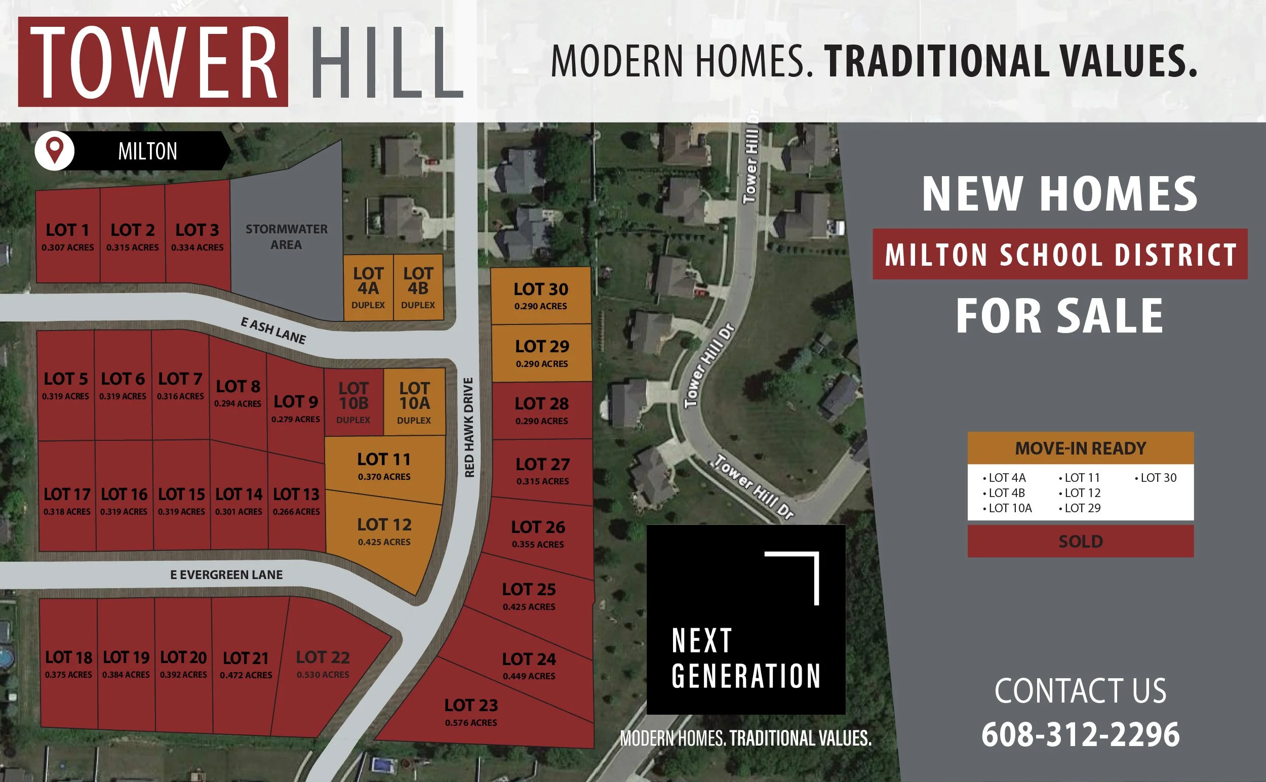 New construction homes duplexes for sale Tower Hill Estates subdivision Milton WI
