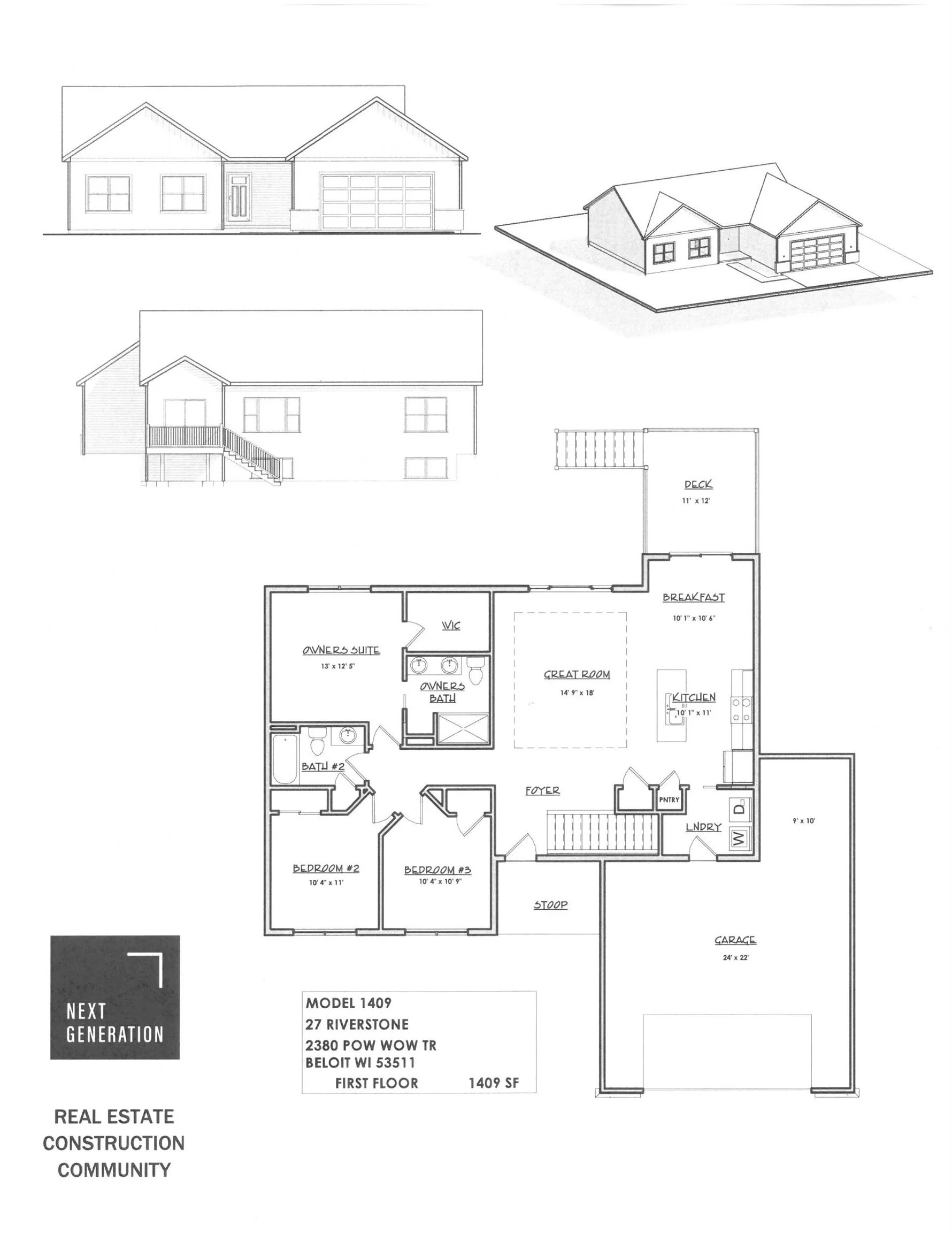 new construction home for sale Riverstone subdivision Beloit WI