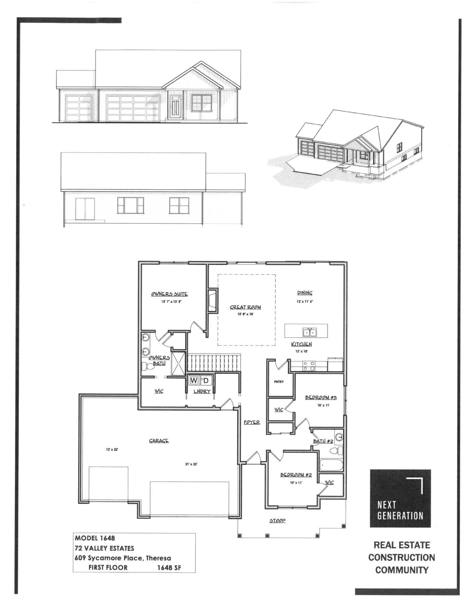 new construction home for sale Valley Estates subdivision Theresa WI