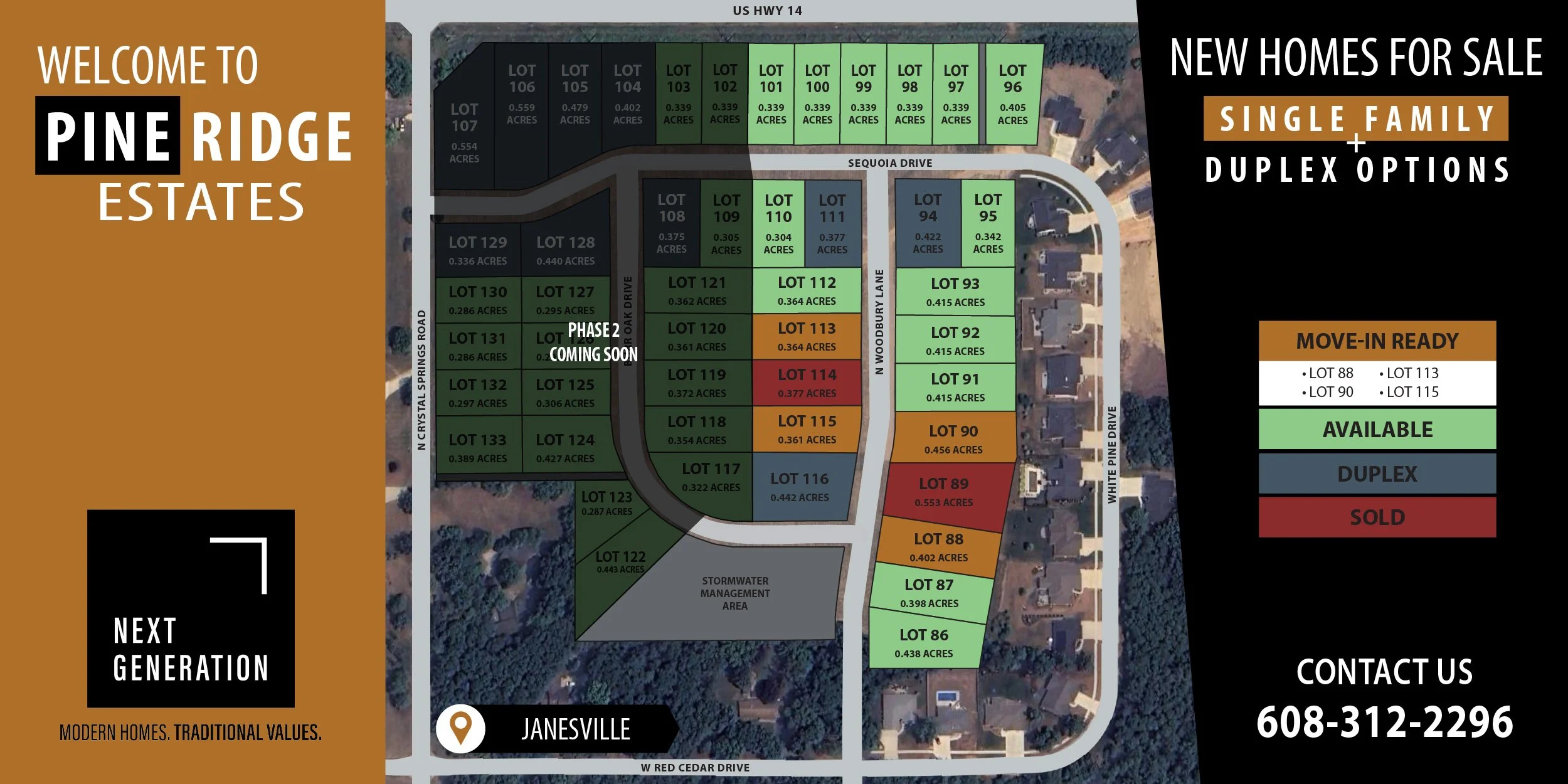 New construction homes duplex for sale Pine Ridge Estates subdivision Janesville WI