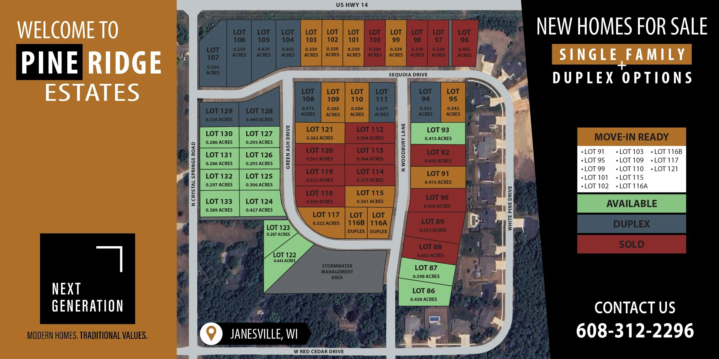 new construction home for sale Pine Ridge Estates subdivision Janesville WI