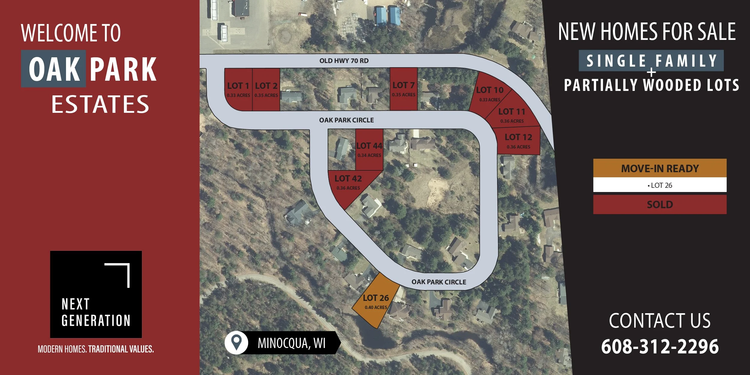 new construction home for sale Oak Park subdivision Minocqua WI