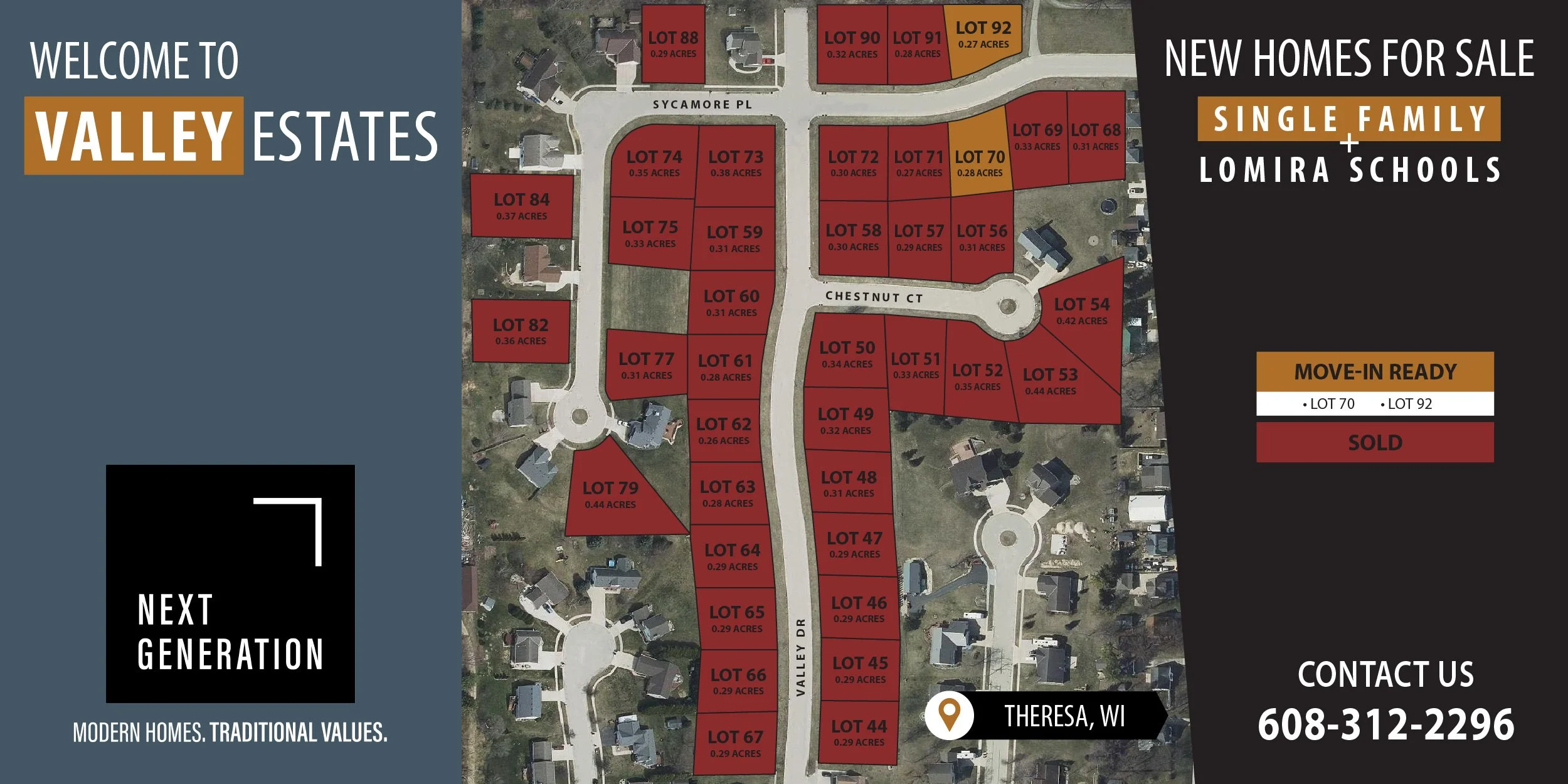 New construction homes for sale Valley Estates subdivision Theresa WI