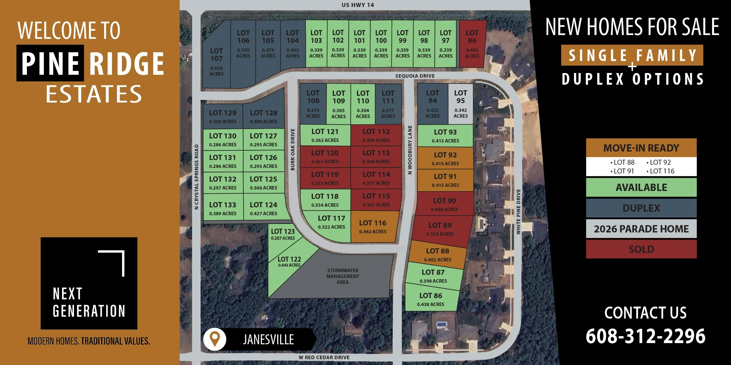new construction home for sale Pine Ridge Estates subdivision Janesville WI