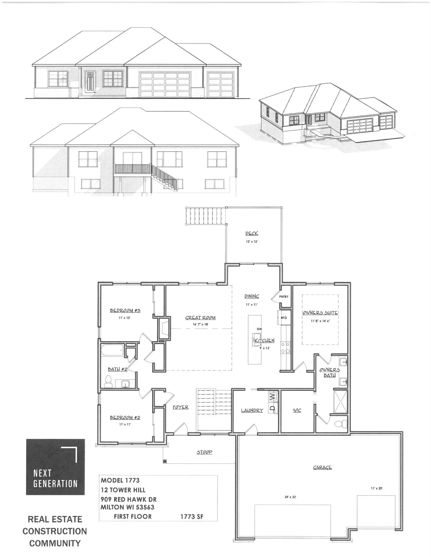 new construction home for sale Tower Hill Estates subdivision Milton WI