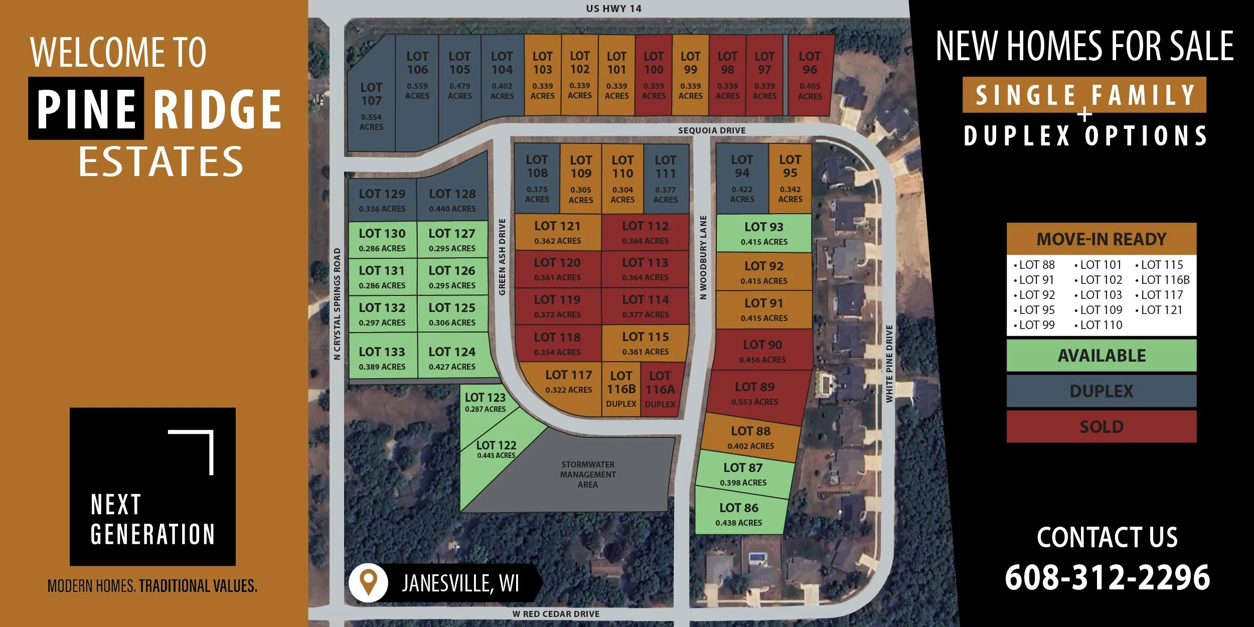 new construction home for sale Pine Ridge Estates subdivision Janesville WI