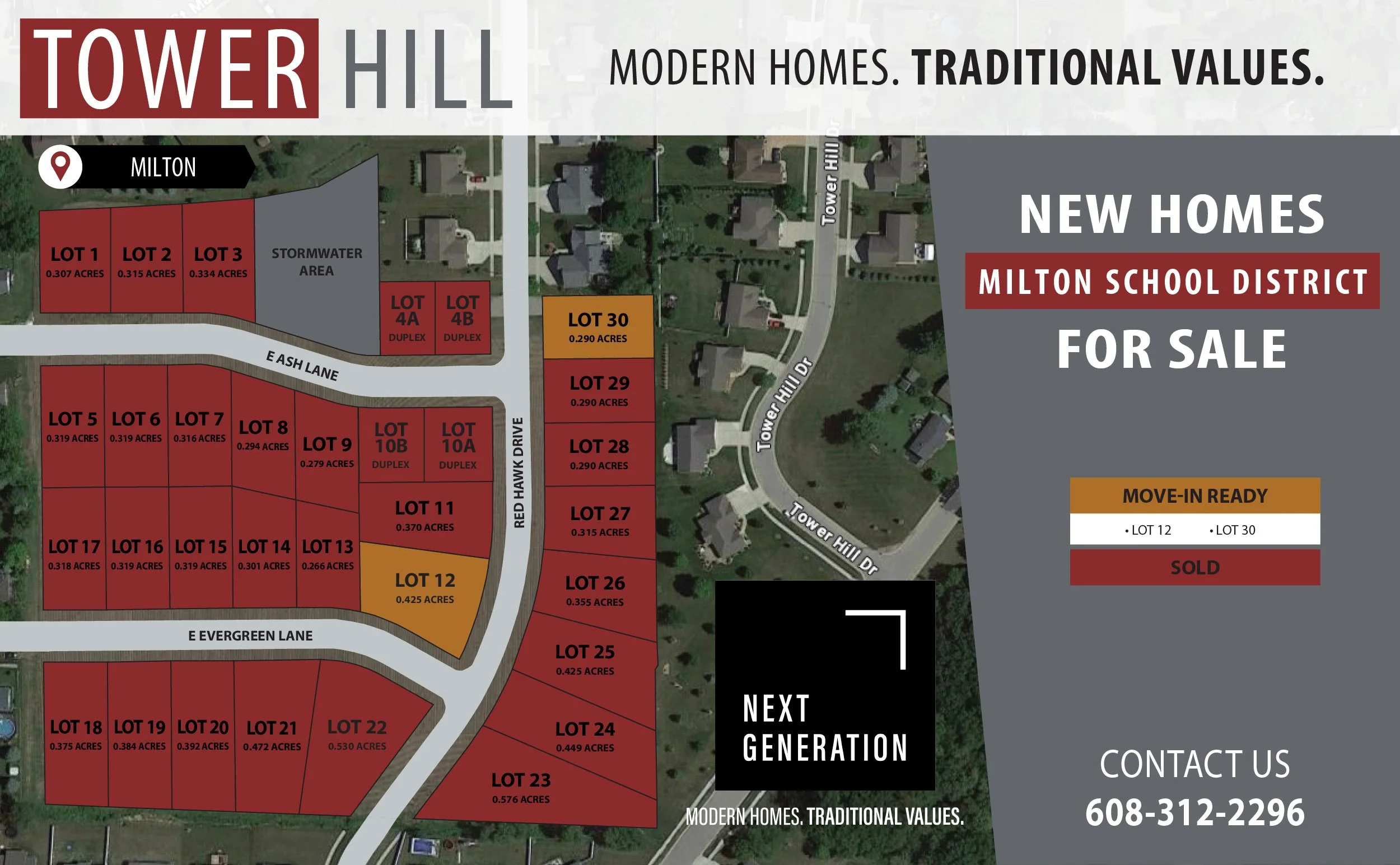 New construction homes duplexes for sale Tower Hill Estates subdivision Milton WI