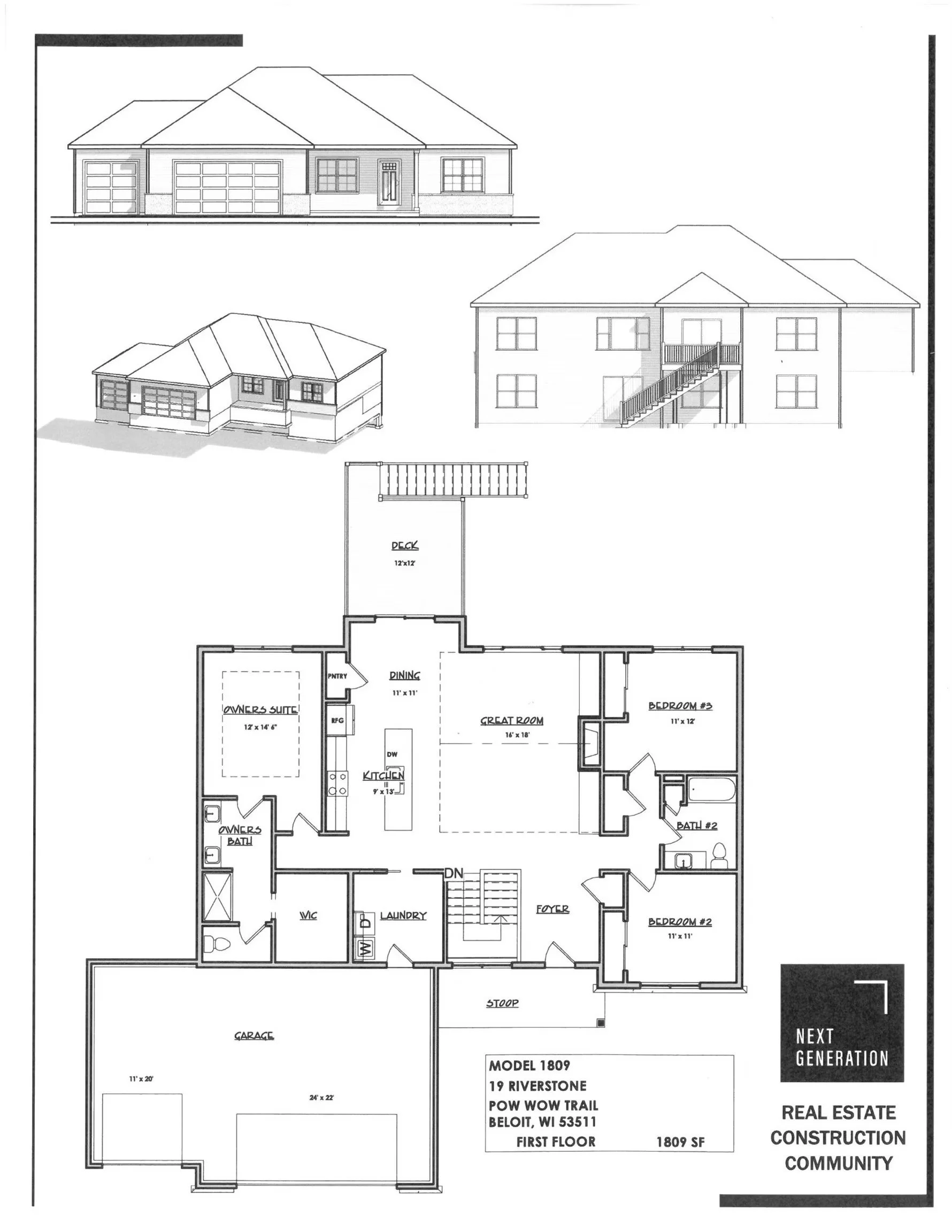 new construction home for sale Riverstone subdivision Beloit WI