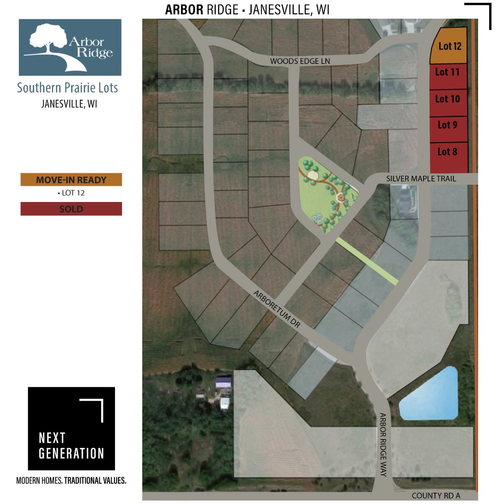 New homes for sale Arbor Ridge subdivision Janesville WI