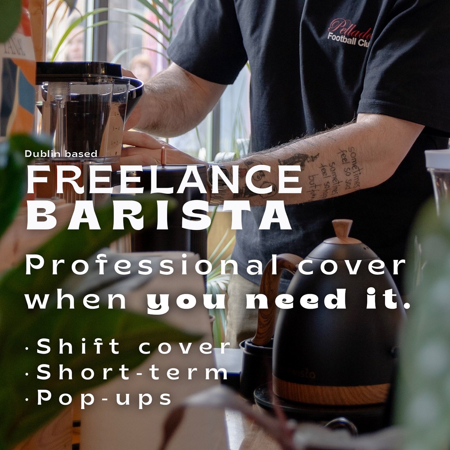 Need last-minute cover or extra support during busy periods?

We are now providing professional barista cover for caf&eacute;s, pop-ups, and events &ndash; with hands-on experience in specialty coffee and fast-paced service.

DM us to check rates and