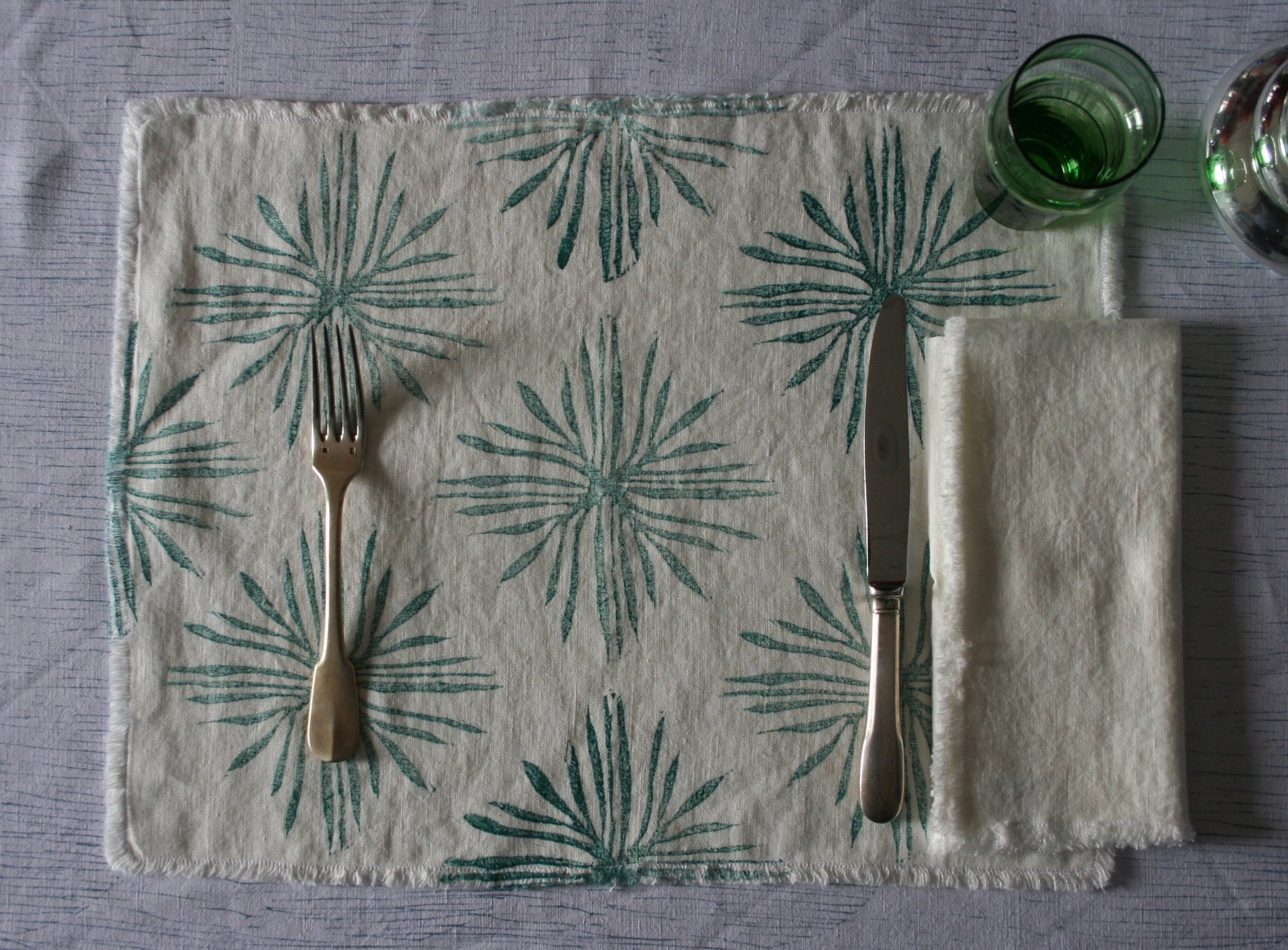 Table Mat - Seaweed in Dark Jade