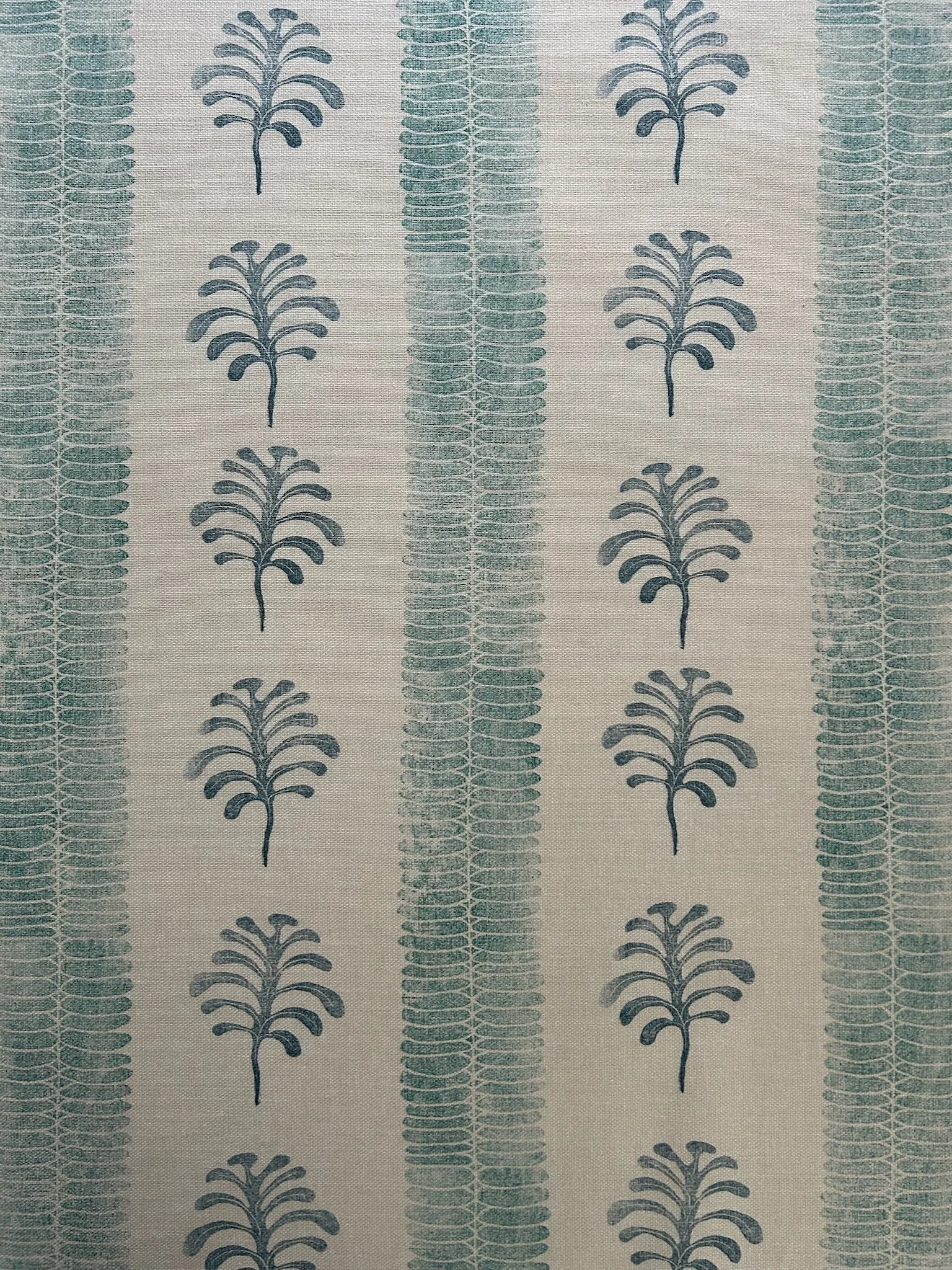 Eastern Leaves ~ Dark Jade and Ocean Blue