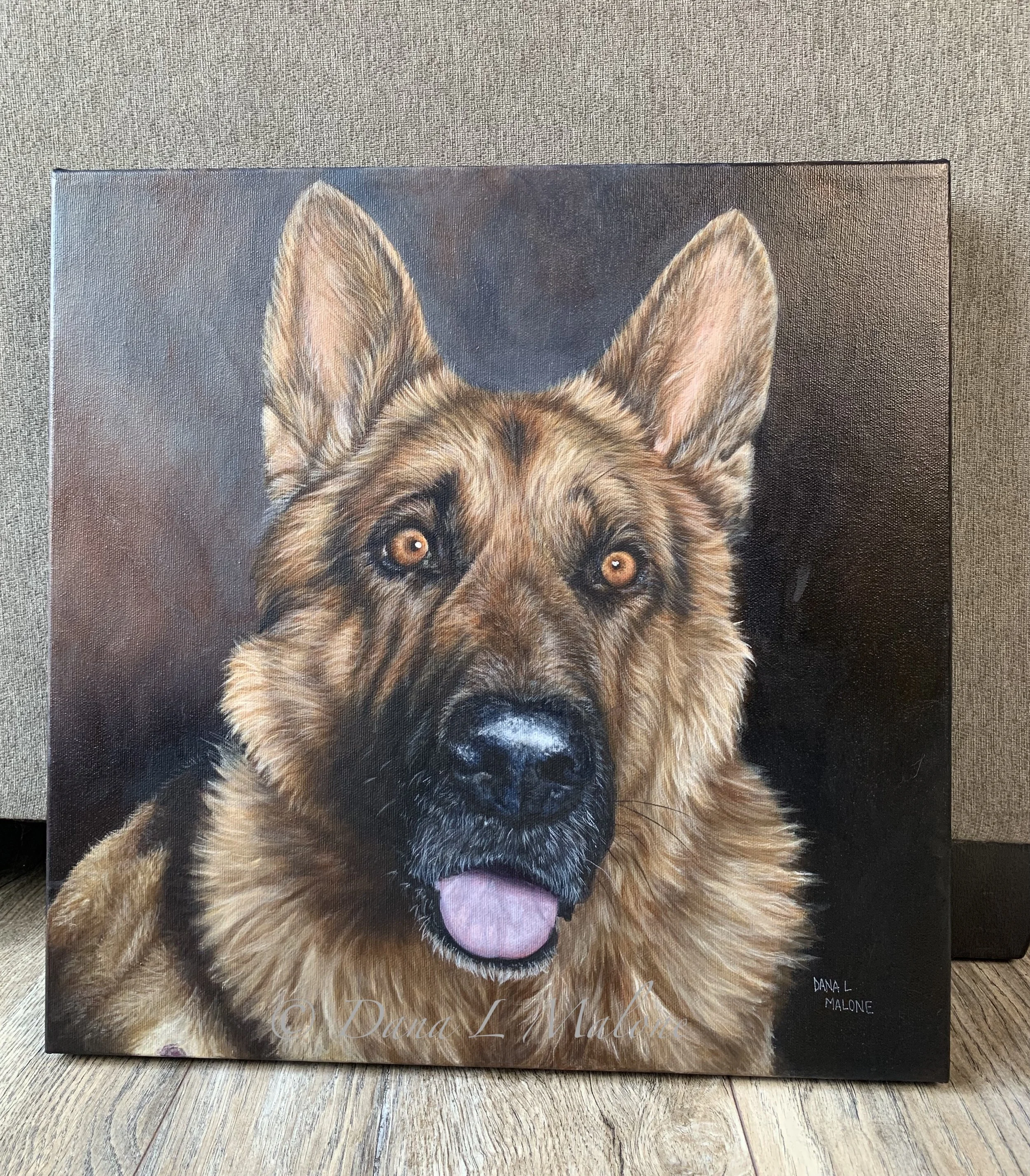 German Shepherd Acrylic Painting by Dana L Malone danalmalone.ca